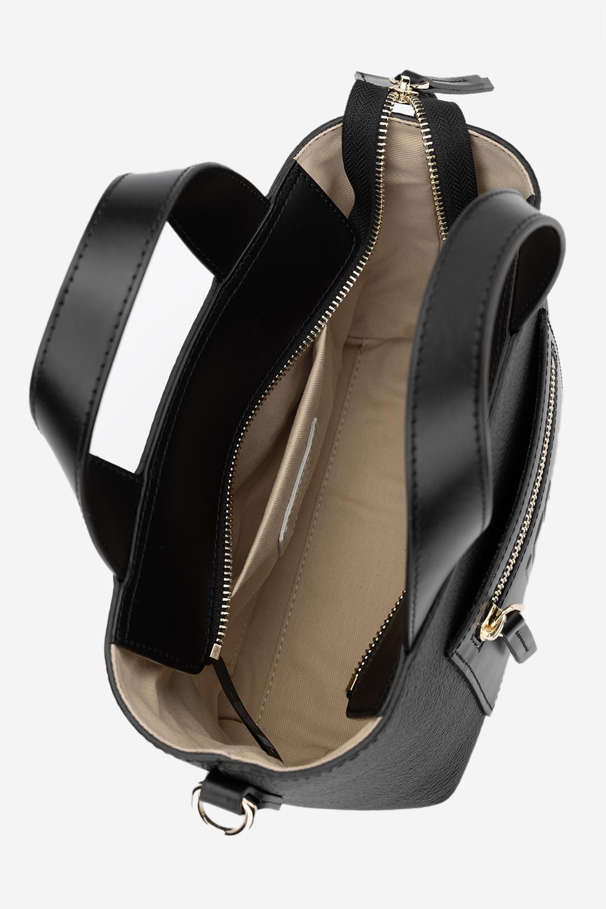 Valmenti Kadın Hakiki Deri Siyah El Çantası