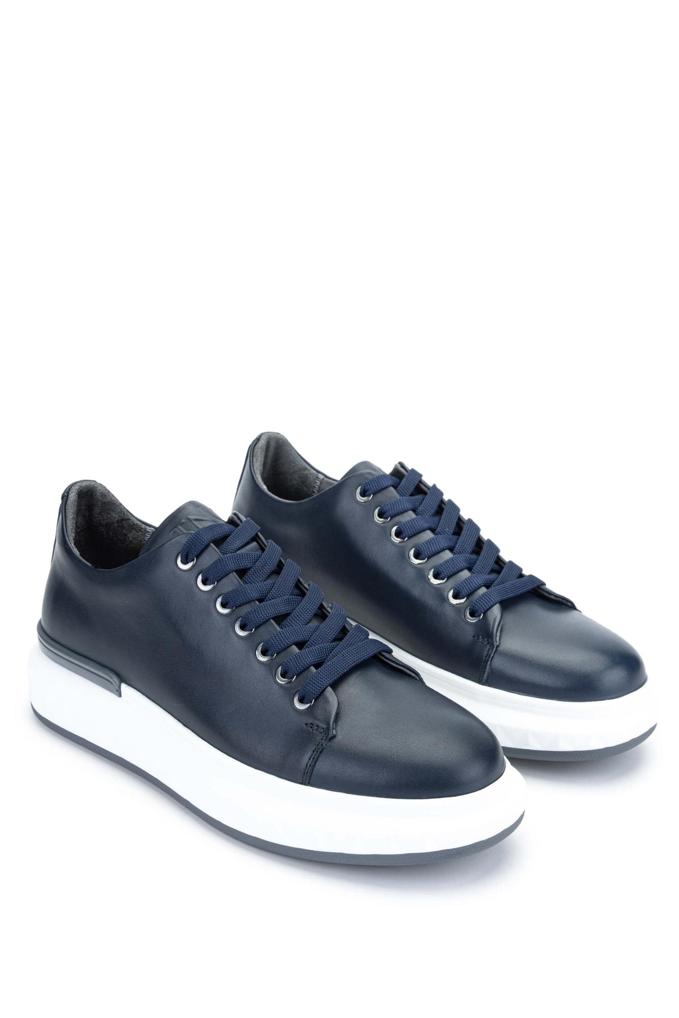 Tamer Tanca Erkek Hakiki Deri Lacivert Sneakers & Spor Ayakkabı