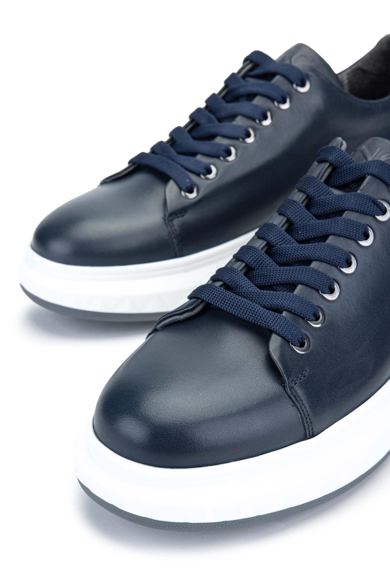 Tamer Tanca Erkek Hakiki Deri Lacivert Sneakers & Spor Ayakkabı