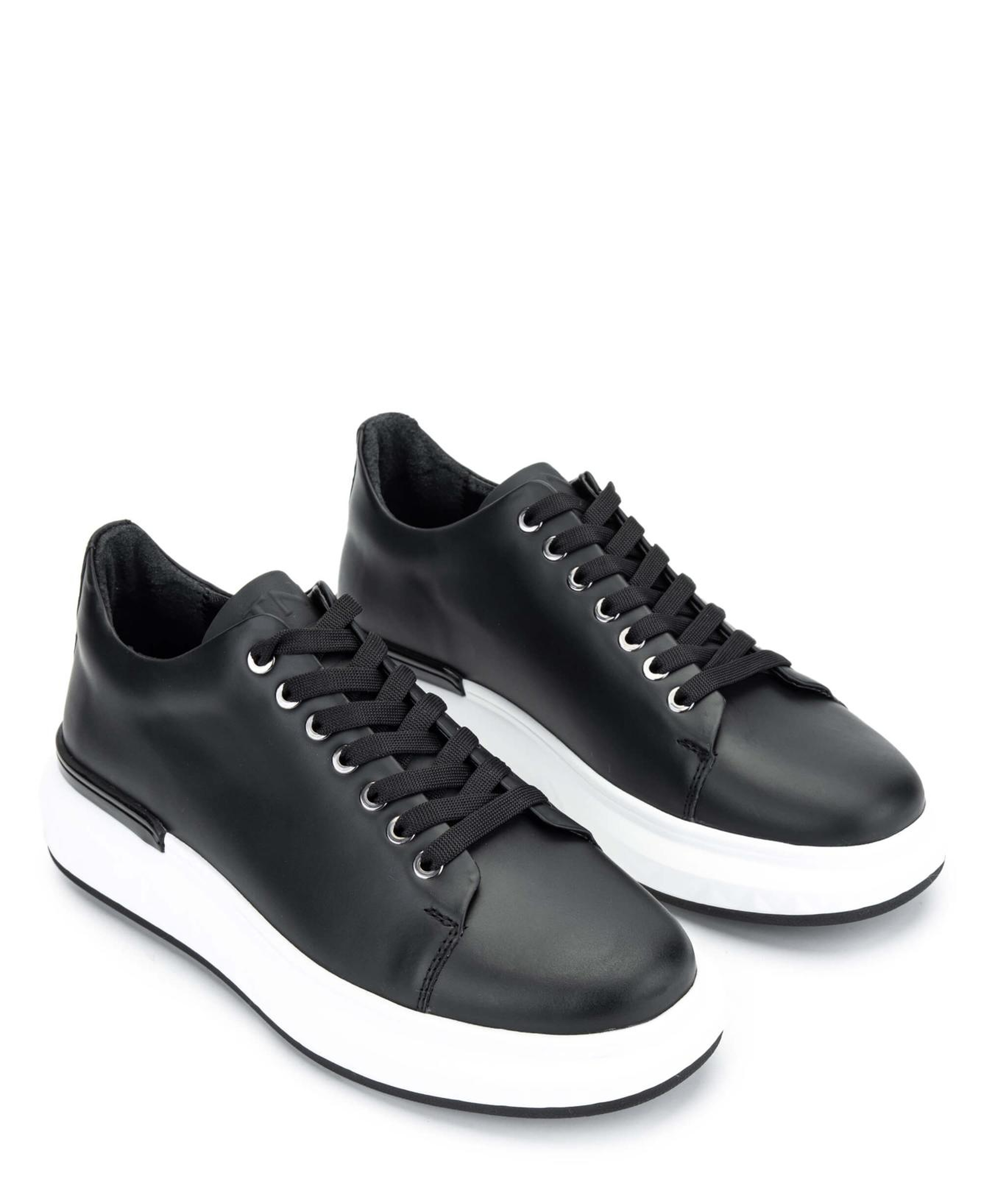 Tamer Tanca Erkek Hakiki Deri Siyah Sneakers & Spor Ayakkabı