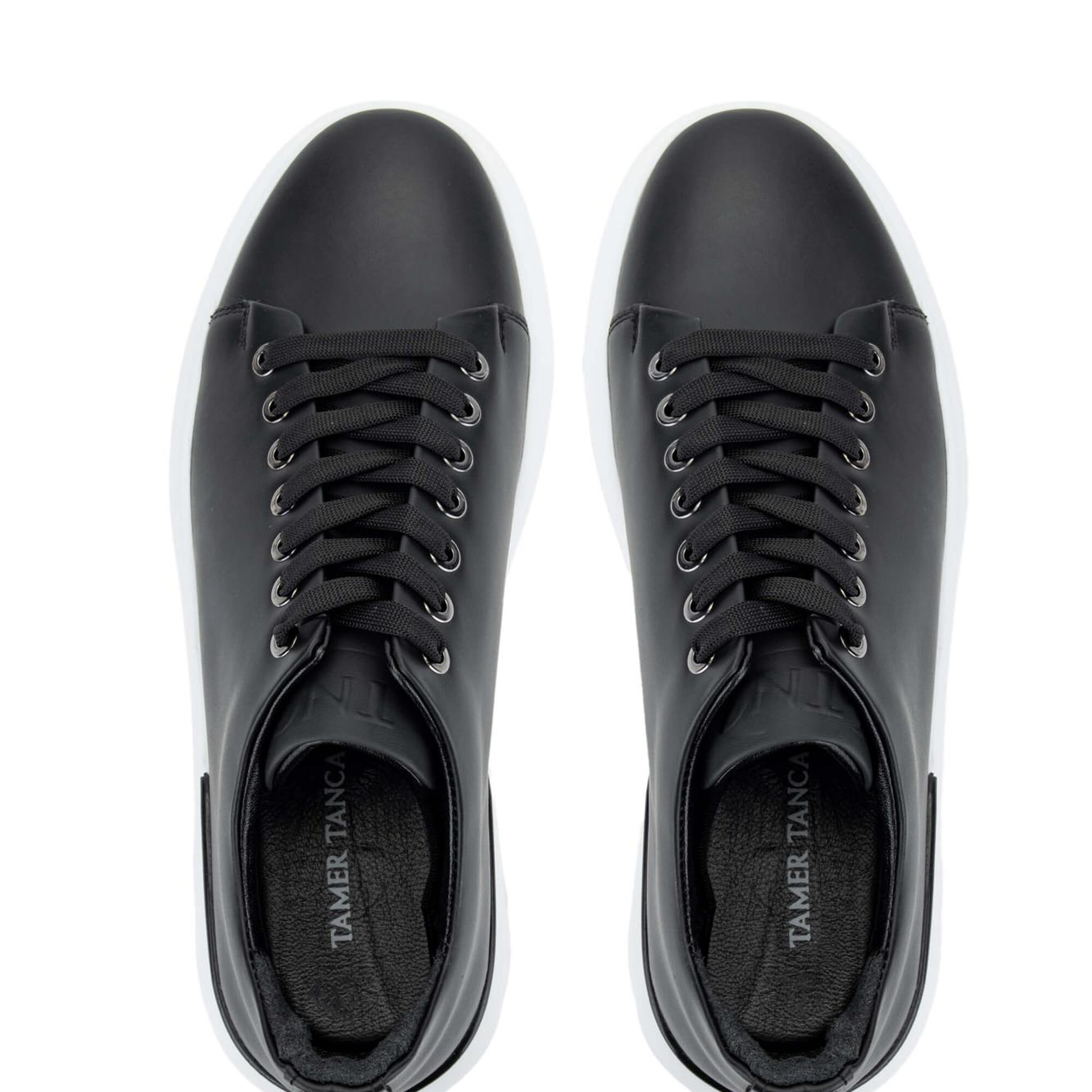 Tamer Tanca Erkek Hakiki Deri Siyah Sneakers & Spor Ayakkabı