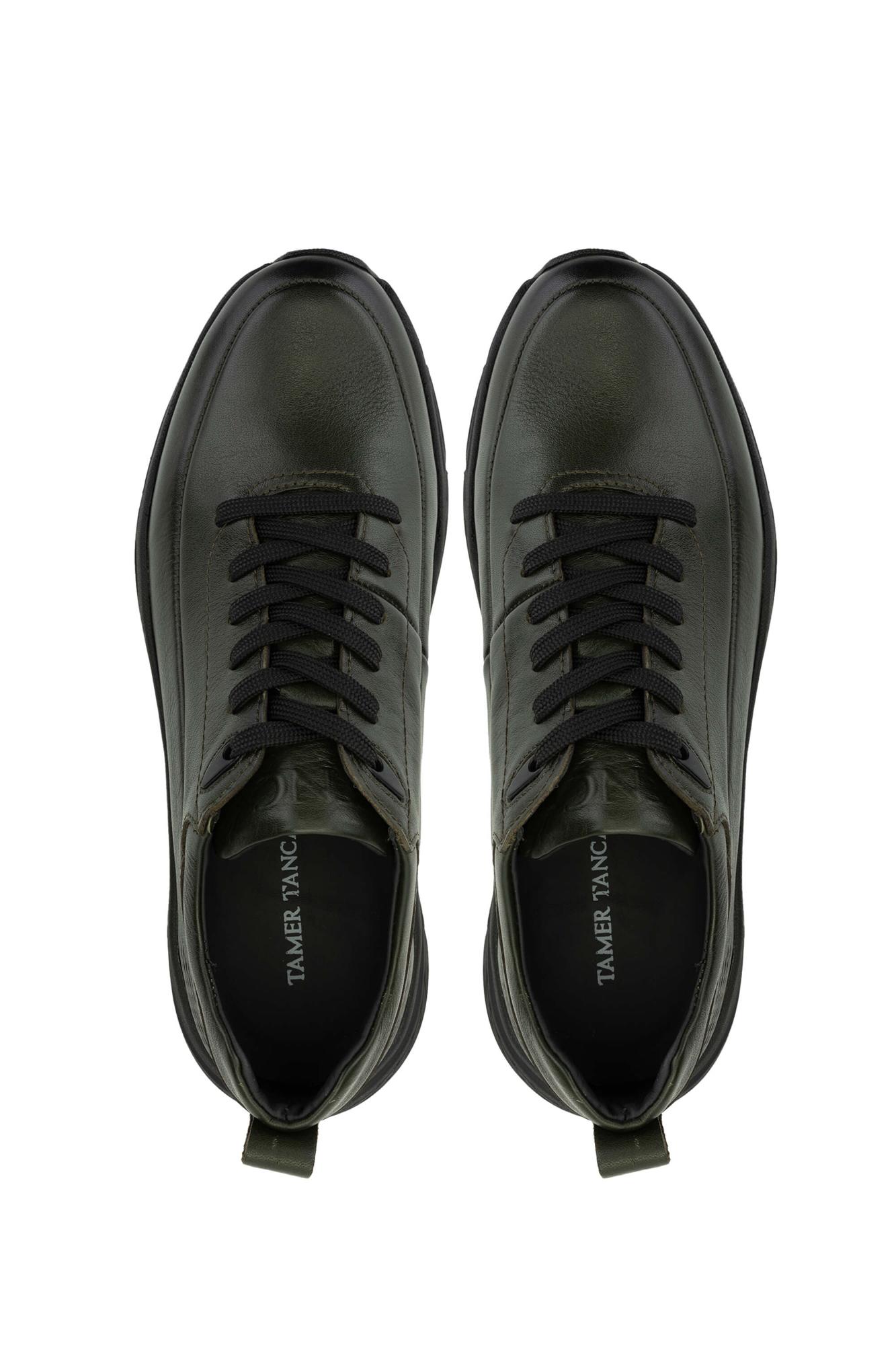 Tamer Tanca Erkek Hakiki Deri Haki Analin Sneakers & Spor Ayakkabı