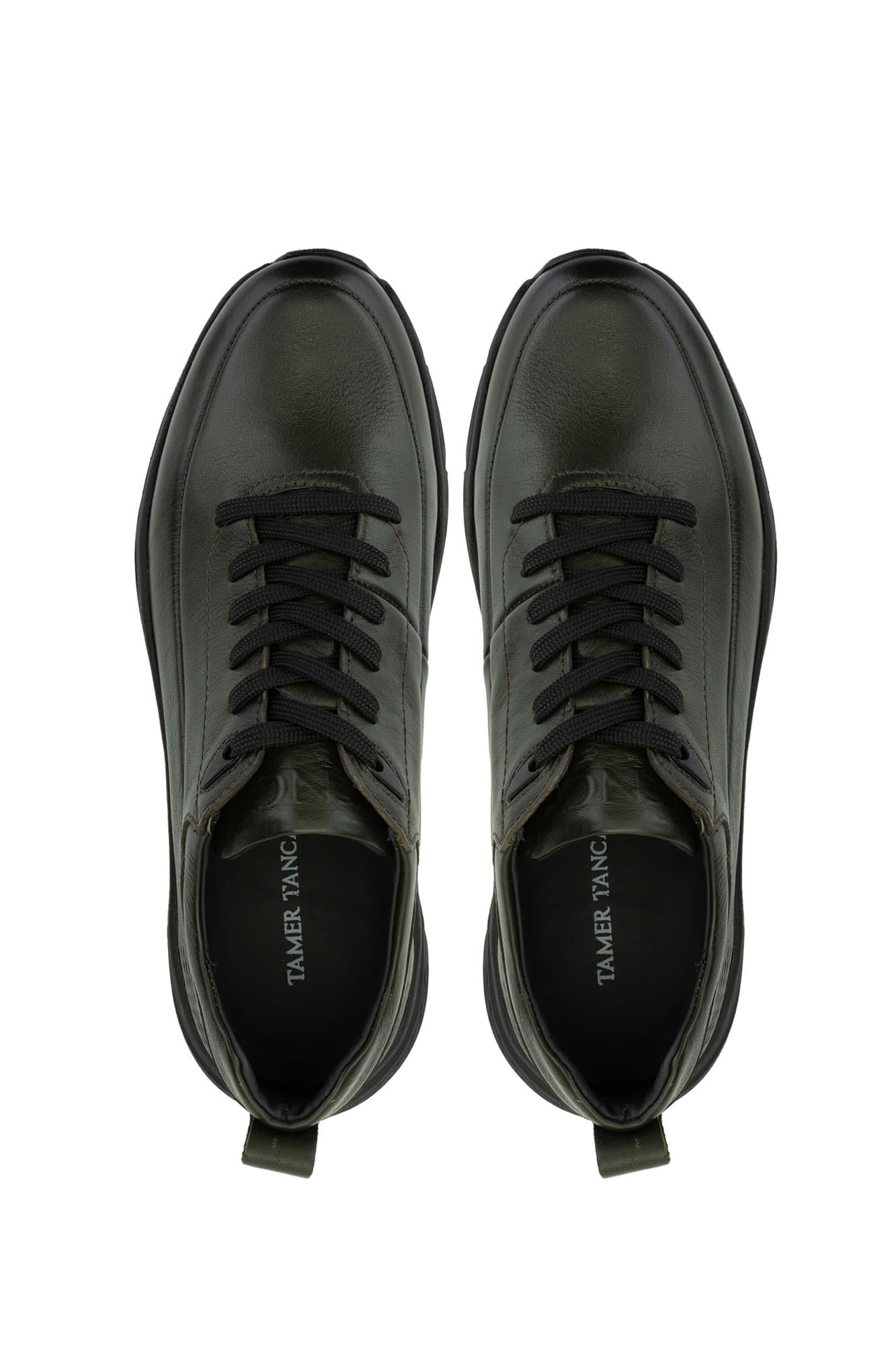 Tamer Tanca Erkek Hakiki Deri Haki Analin Sneakers & Spor Ayakkabı