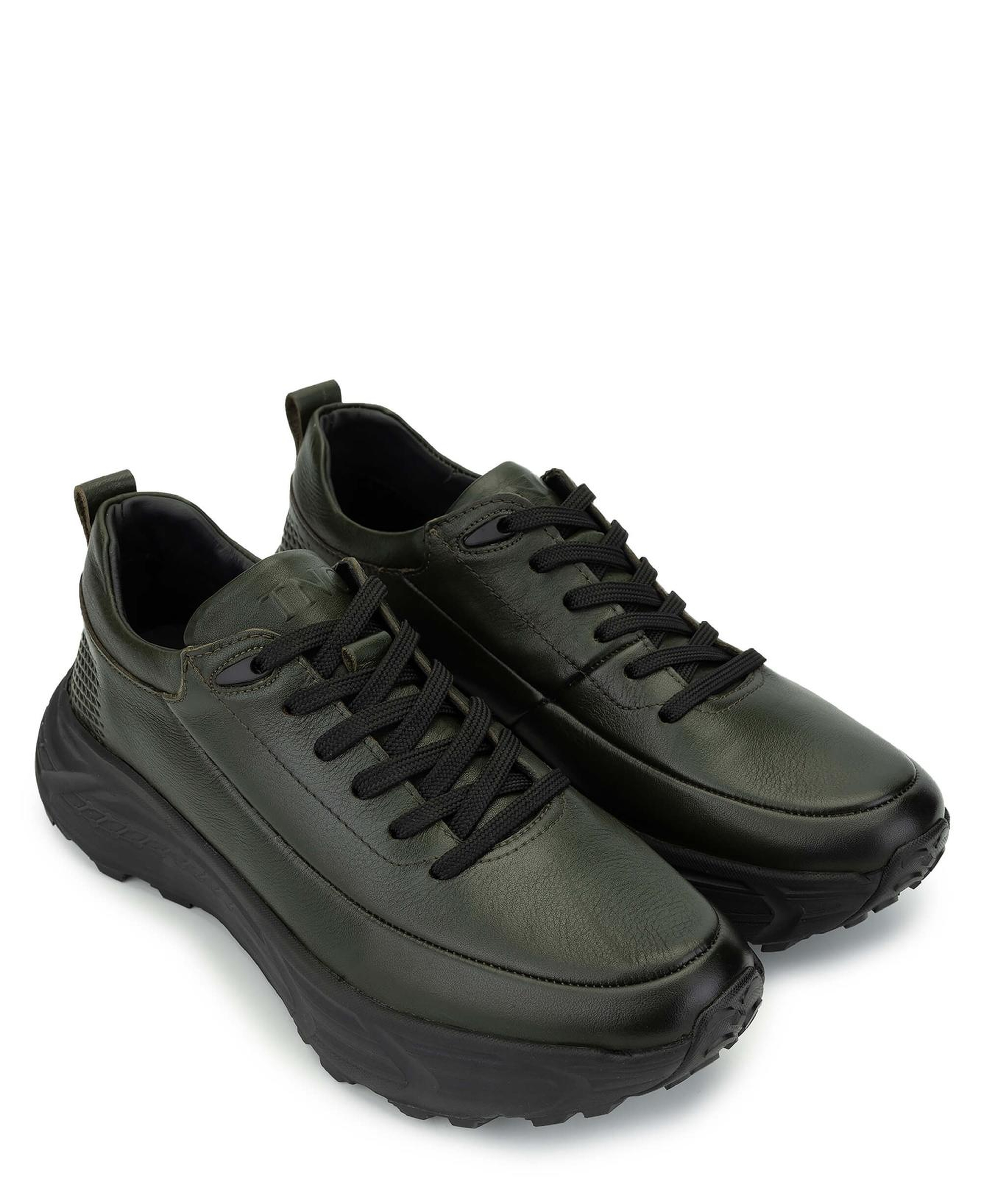 Tamer Tanca Erkek Hakiki Deri Haki Analin Sneakers & Spor Ayakkabı