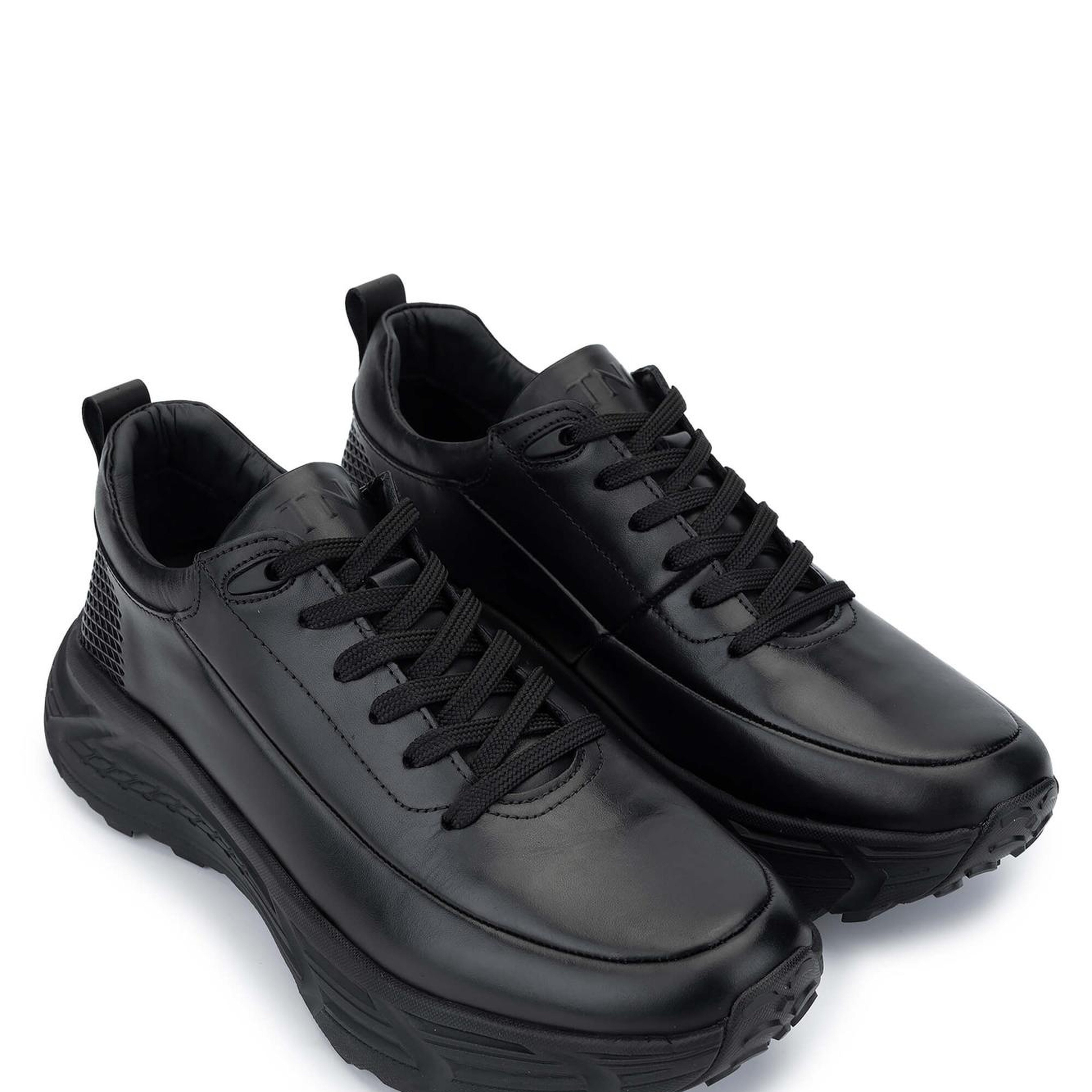 Tamer Tanca Erkek Hakiki Deri Siyah Antik Sneakers & Spor Ayakkabı