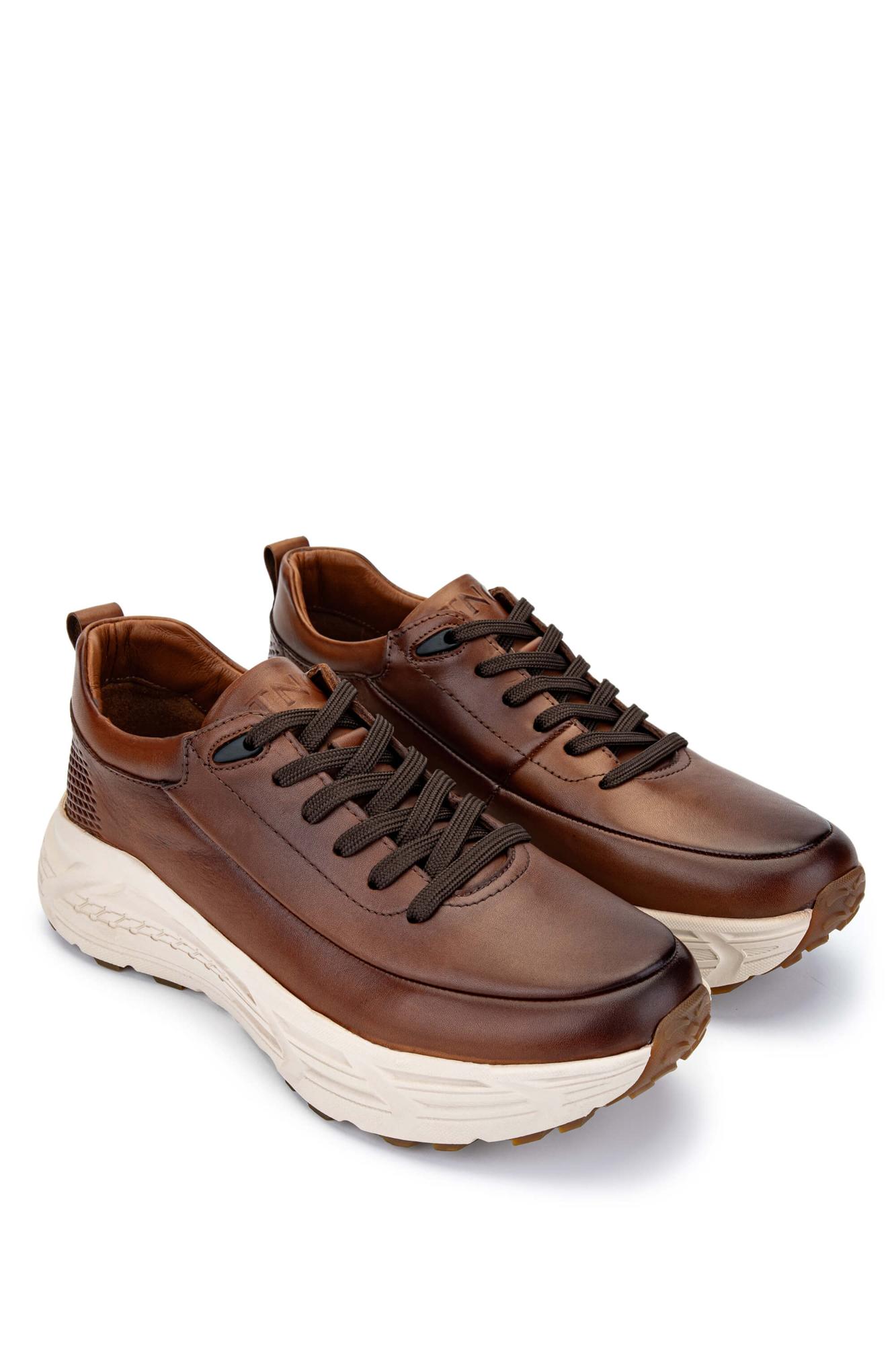 Tamer Tanca Erkek Hakiki Deri Kahverengi Sneakers & Spor Ayakkabı