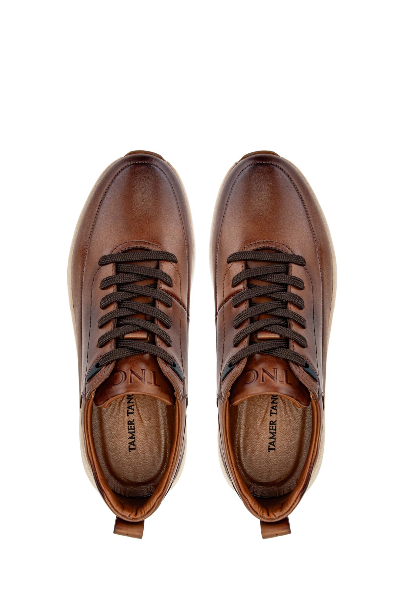 Tamer Tanca Erkek Hakiki Deri Kahverengi Sneakers & Spor Ayakkabı