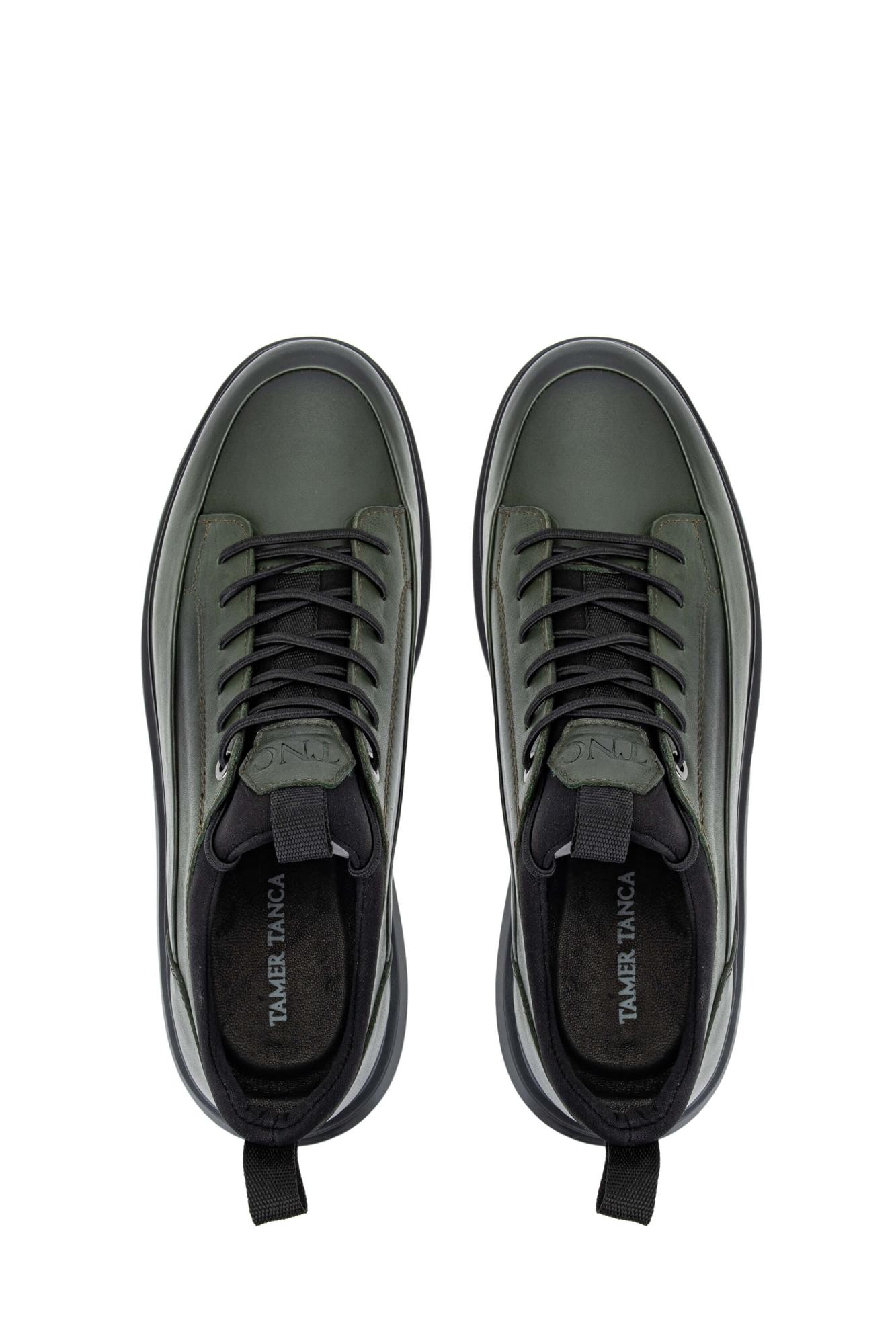 Tamer Tanca Erkek Hakiki Deri Haki Analin Sneakers & Spor Ayakkabı