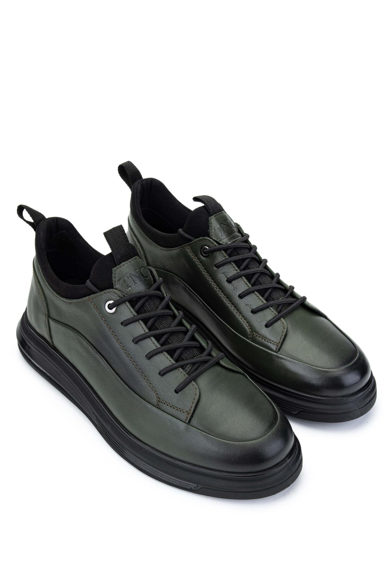 Tamer Tanca Erkek Hakiki Deri Haki Analin Sneakers & Spor Ayakkabı