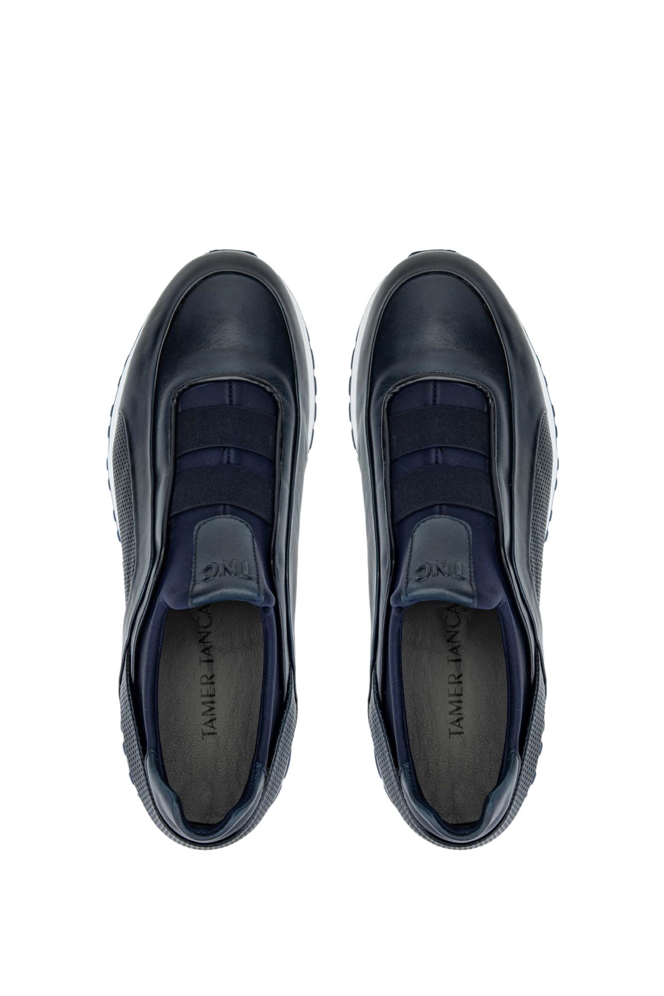 Tamer Tanca Erkek Hakiki Deri Lacivert Sneakers & Spor Ayakkabı Ayakkabı