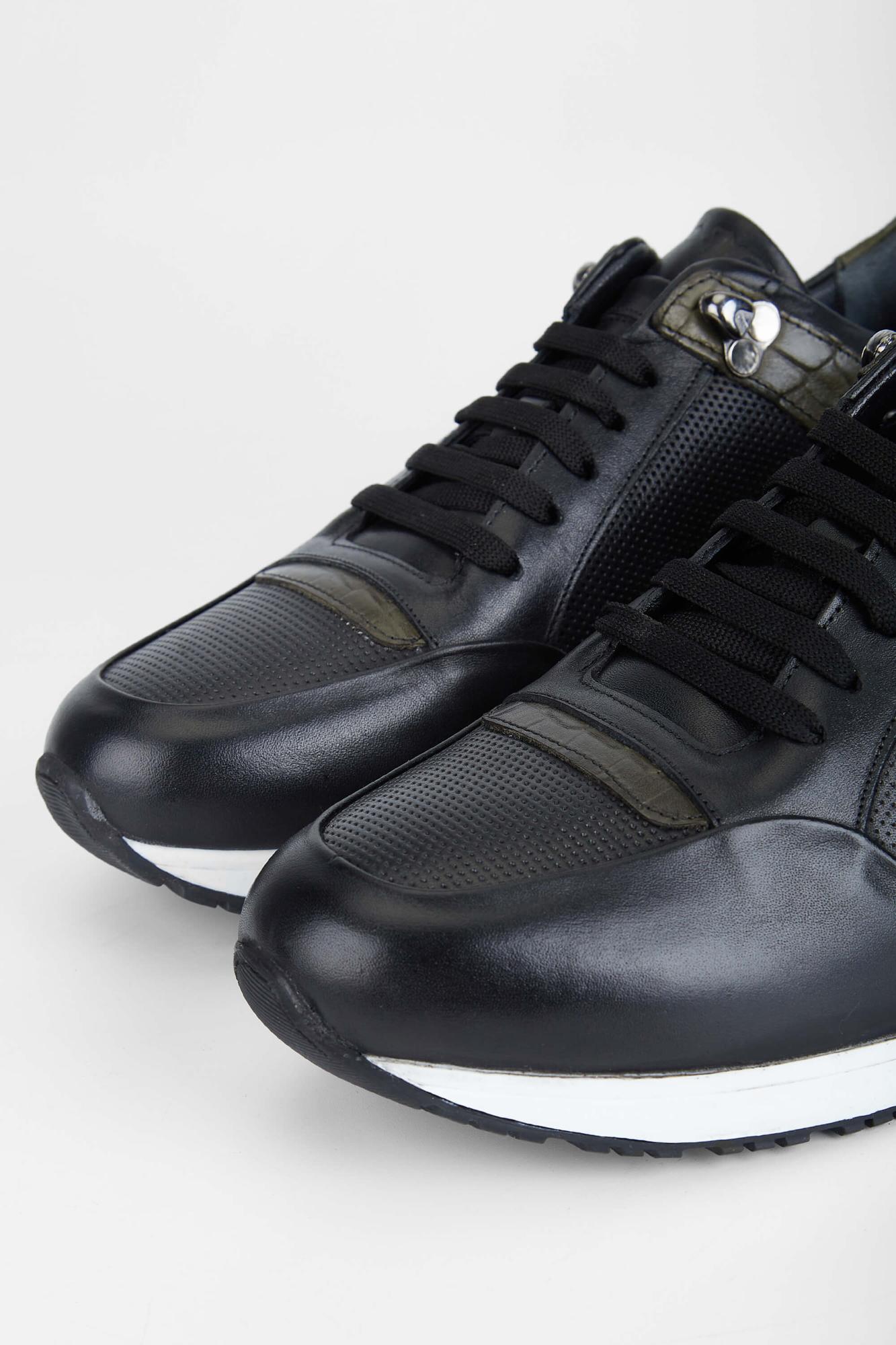 Tamer Tanca Erkek Hakiki Deri Siyah Sneakers & Spor Ayakkabı