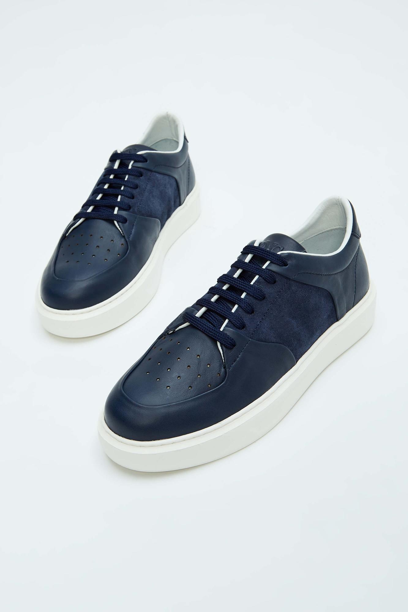 Tamer Tanca Erkek Hakiki Deri Lacivert Sneakers & Spor Ayakkabı