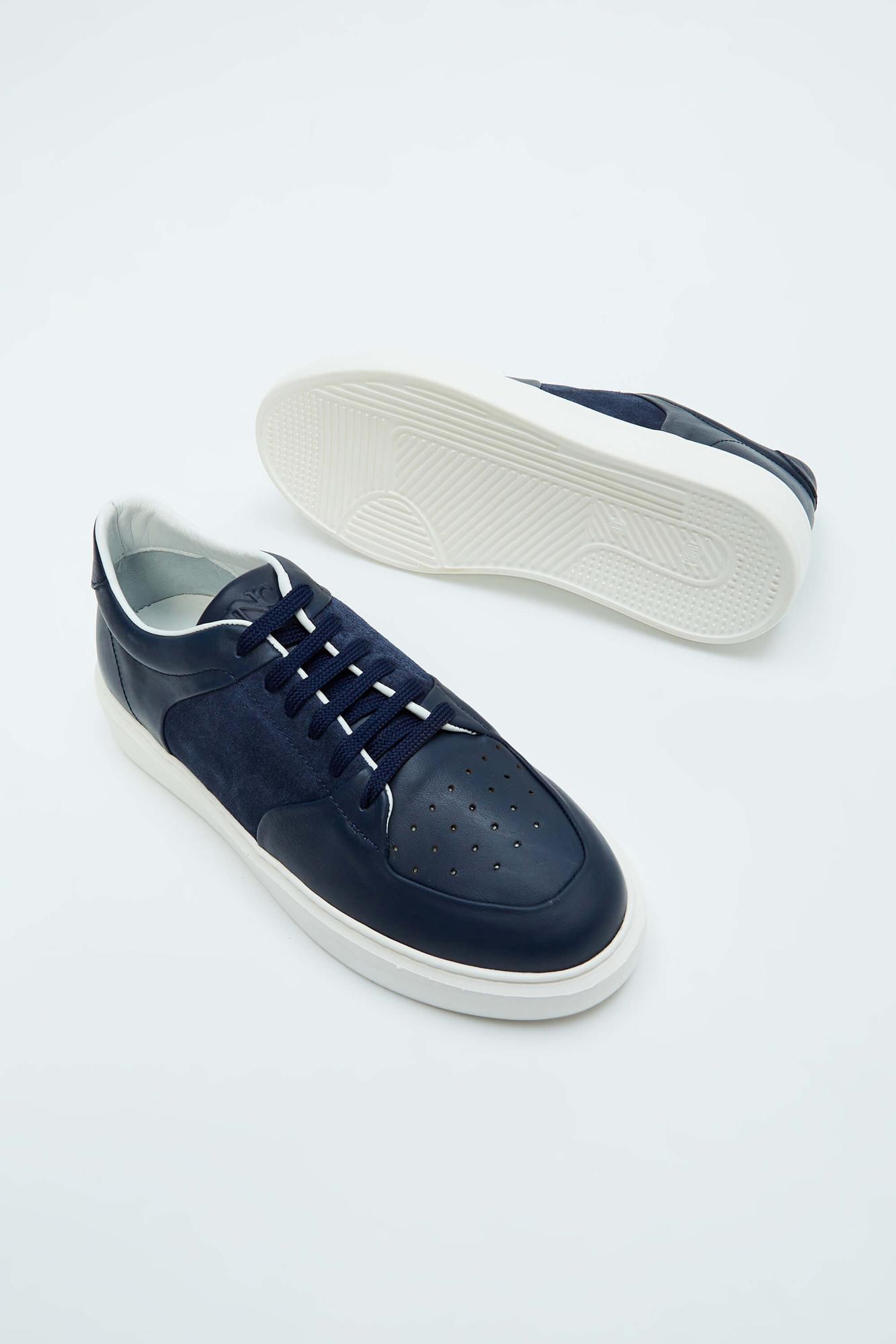 Tamer Tanca Erkek Hakiki Deri Lacivert Sneakers & Spor Ayakkabı