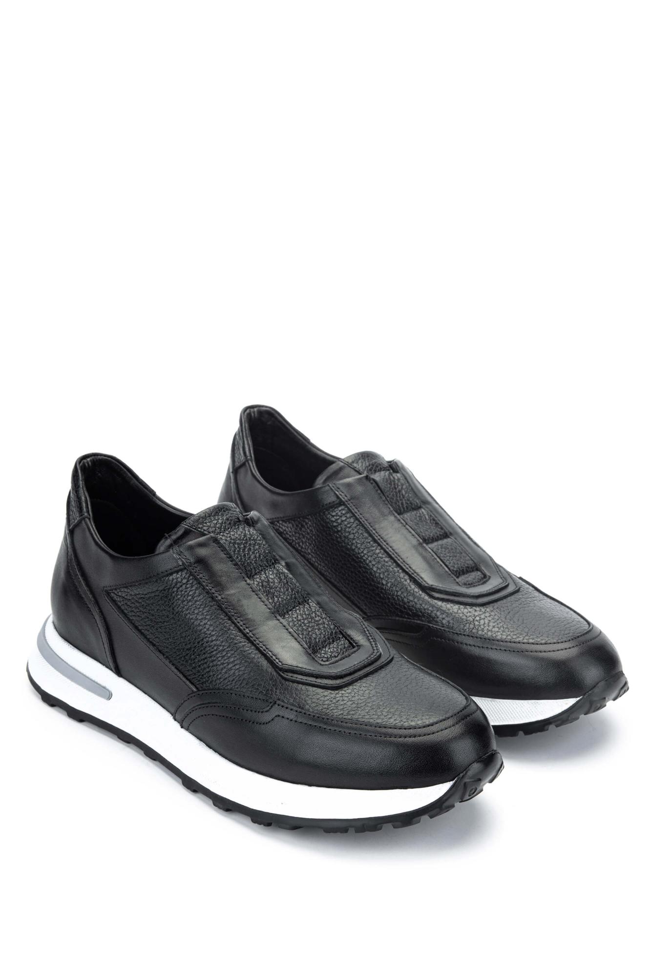 Tamer Tanca Erkek Hakiki Deri Siyah Sneakers & Spor Ayakkabı