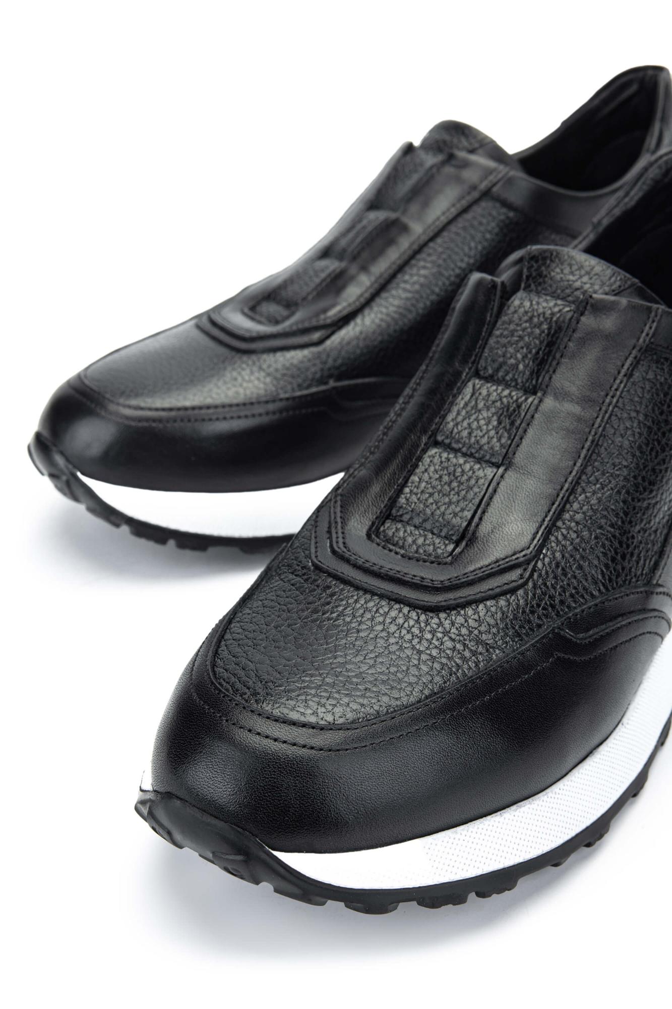 Tamer Tanca Erkek Hakiki Deri Siyah Sneakers & Spor Ayakkabı