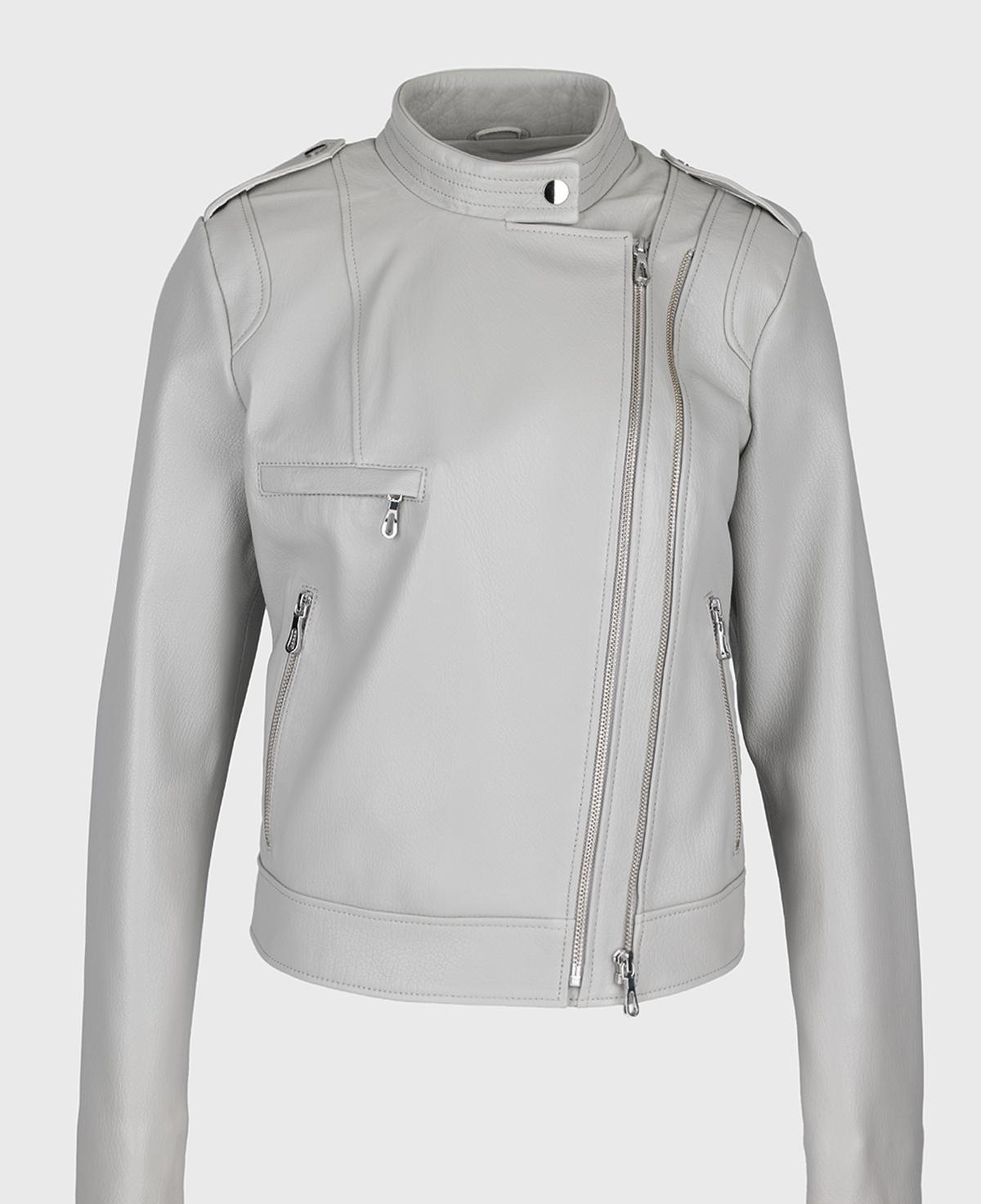 Valmenti Kadın Hakiki Deri Gri Mont