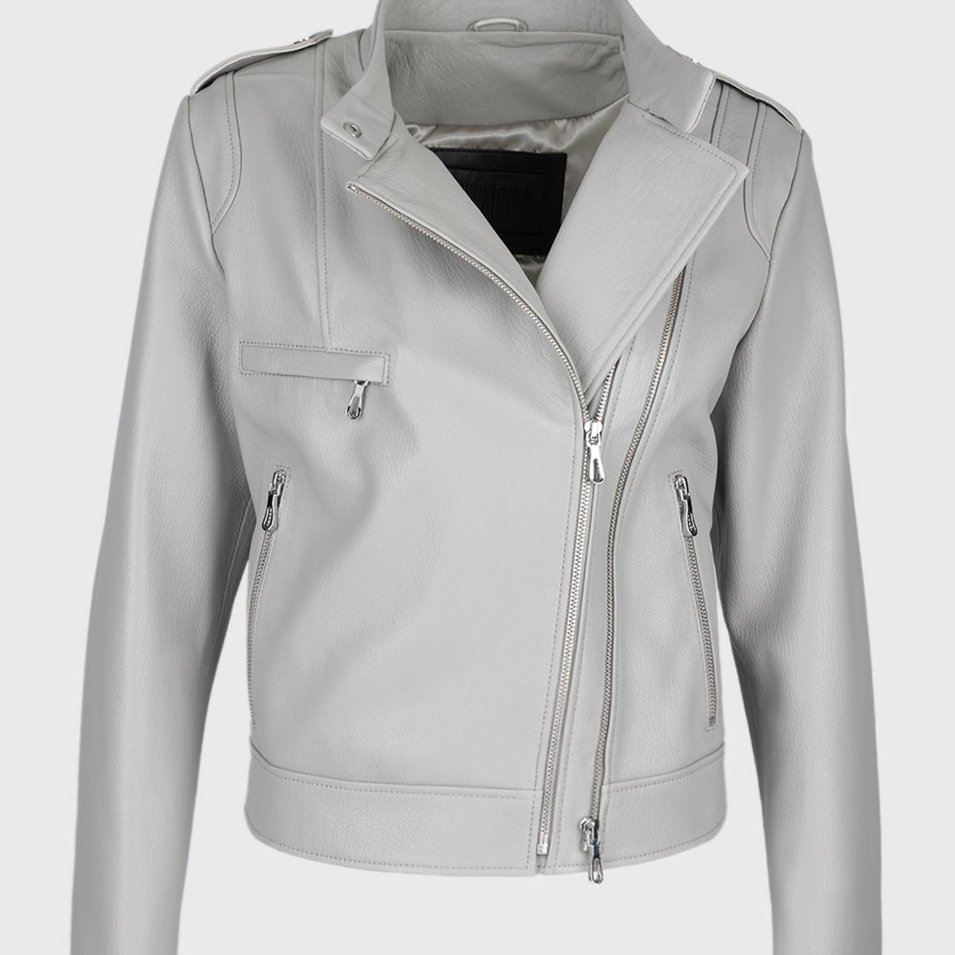 Valmenti Kadın Hakiki Deri Gri Mont