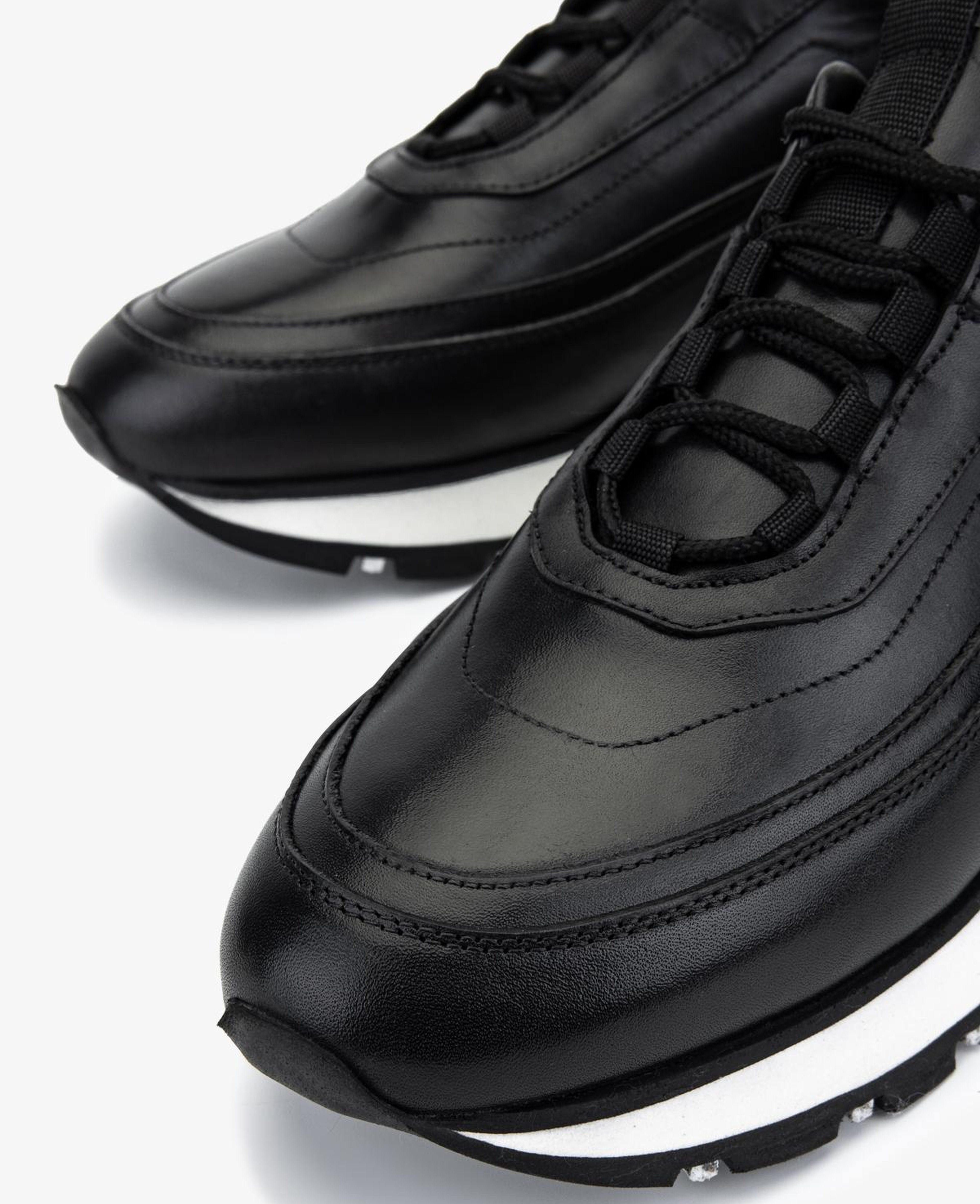 Valmenti Erkek Hakiki Deri Siyah Sneakers & Spor Ayakkabı