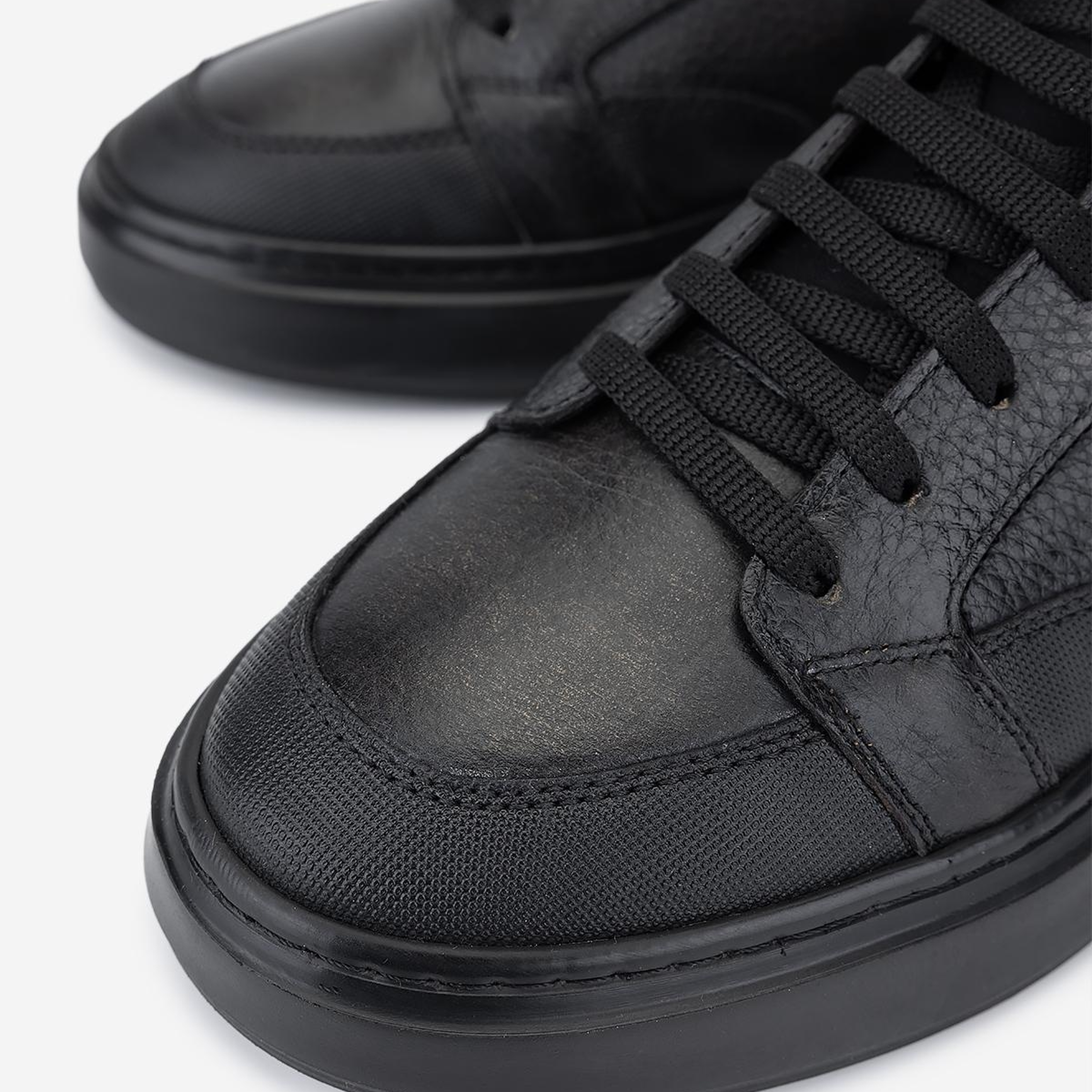 Valmenti Erkek Hakiki Deri Siyah Sneakers & Spor Ayakkabı