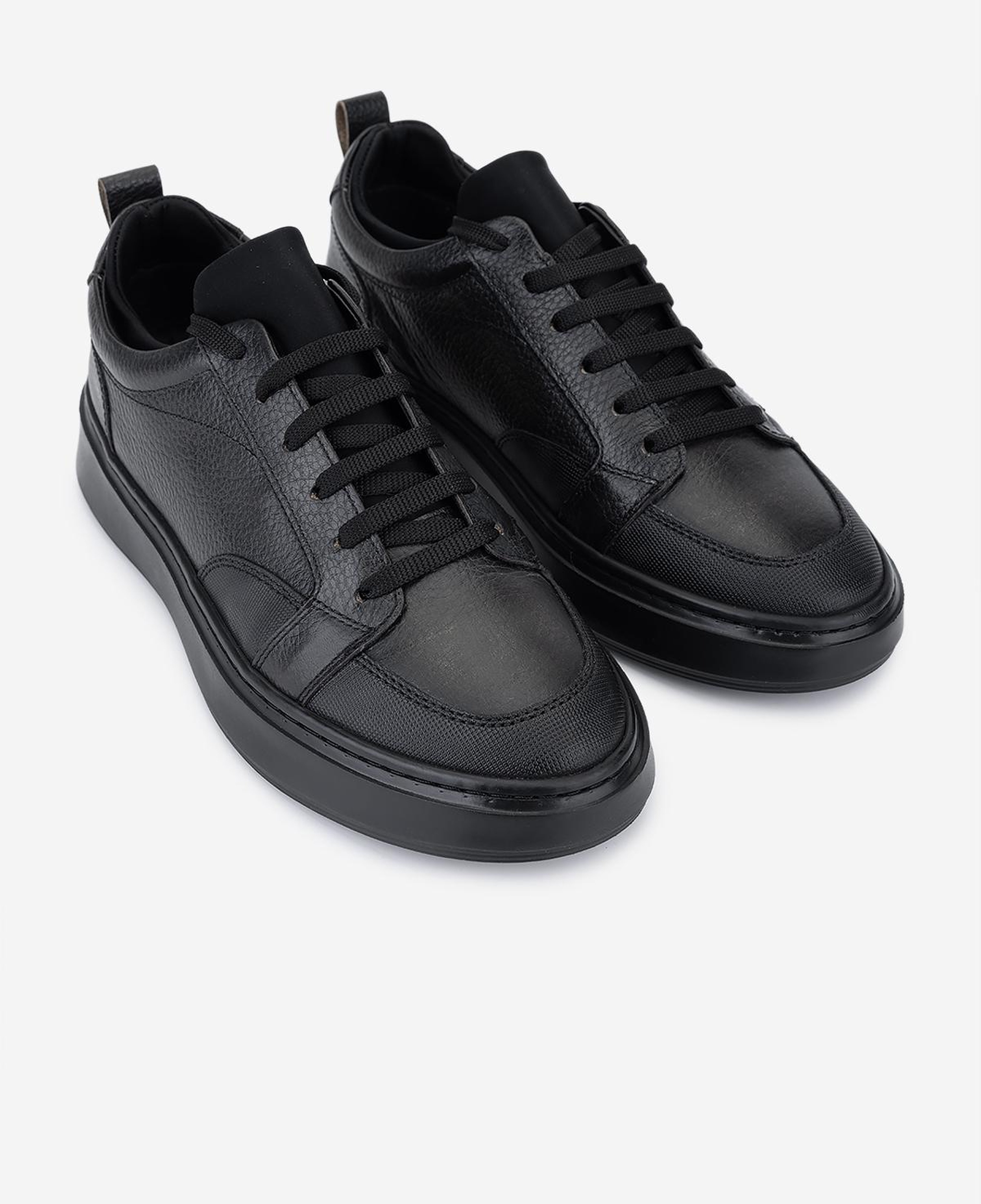 Valmenti Erkek Hakiki Deri Siyah Sneakers & Spor Ayakkabı