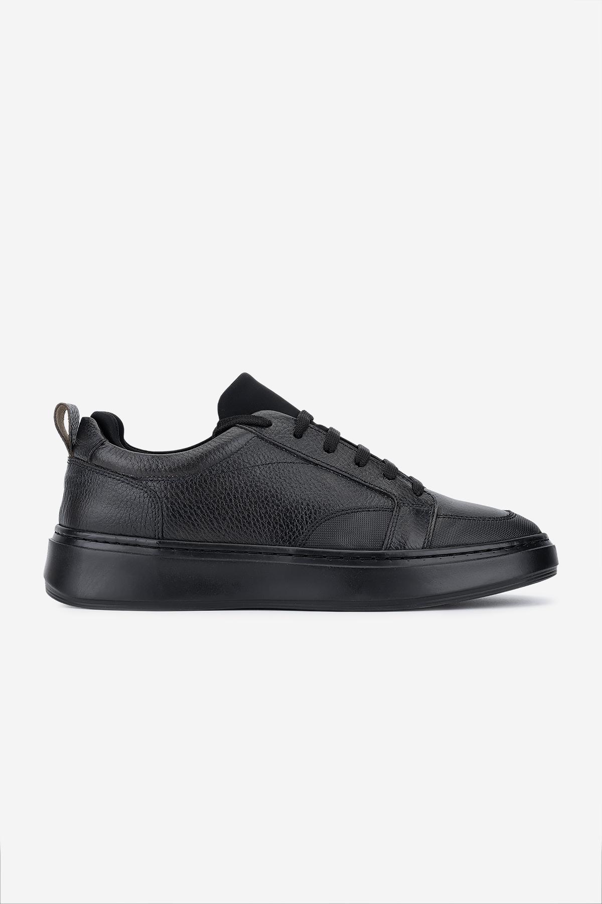 Valmenti Erkek Hakiki Deri Siyah Sneakers & Spor Ayakkabı