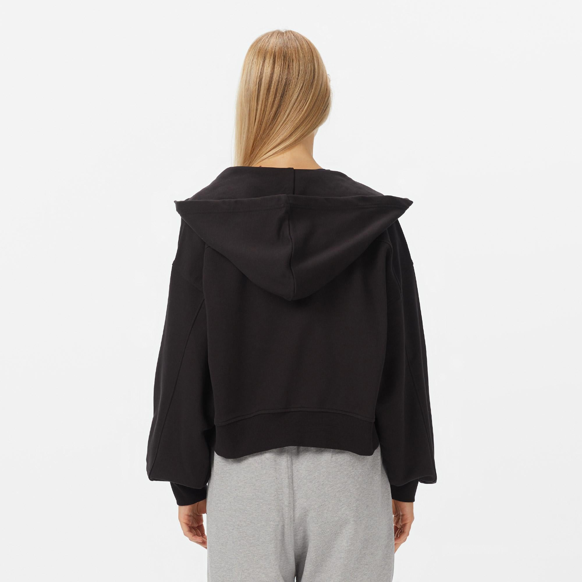 Calvin Klein French Terry Badge Logo Kadın Siyah Sweatshirt