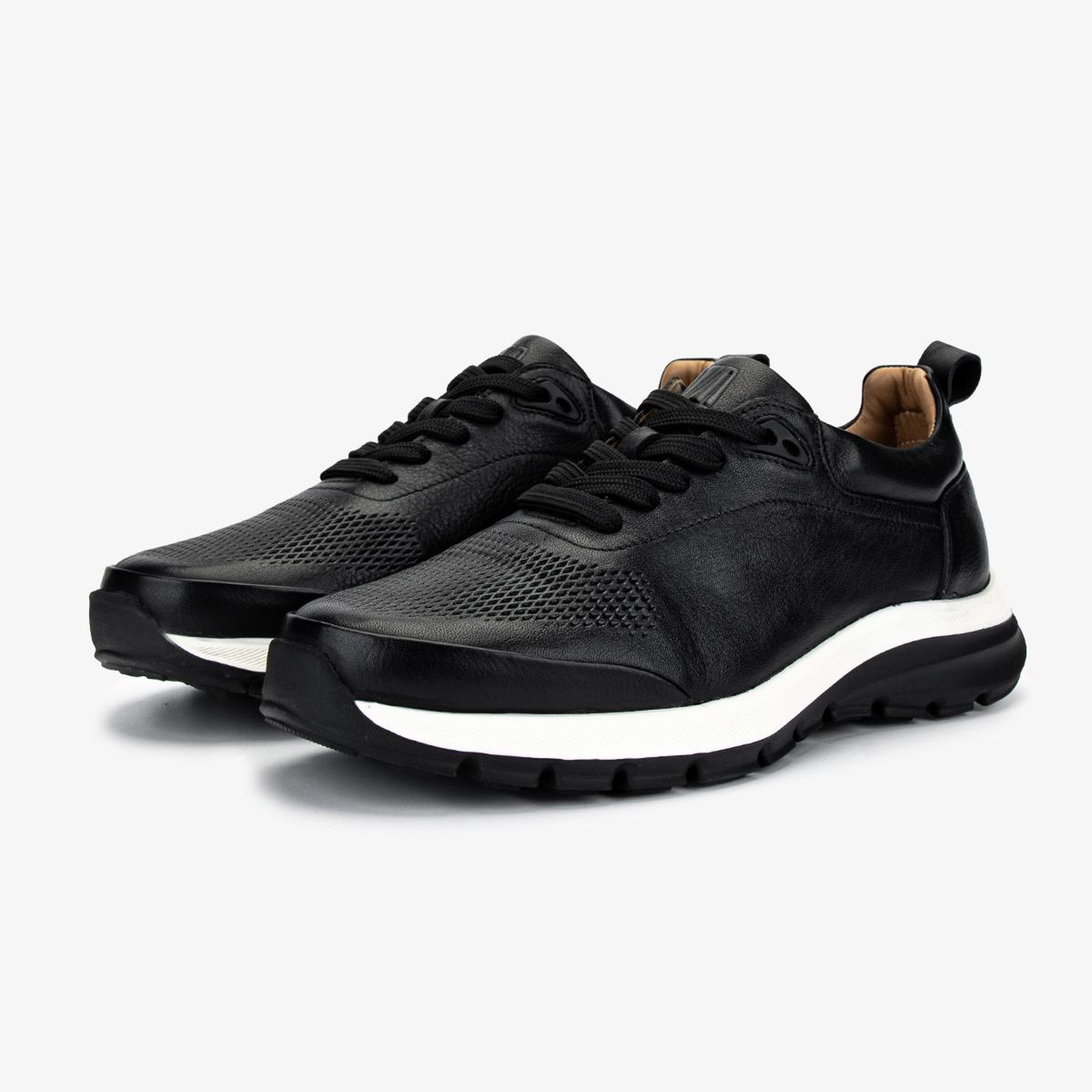 Valmenti Erkek Hakiki Deri Siyah Sneakers & Spor Ayakkabı