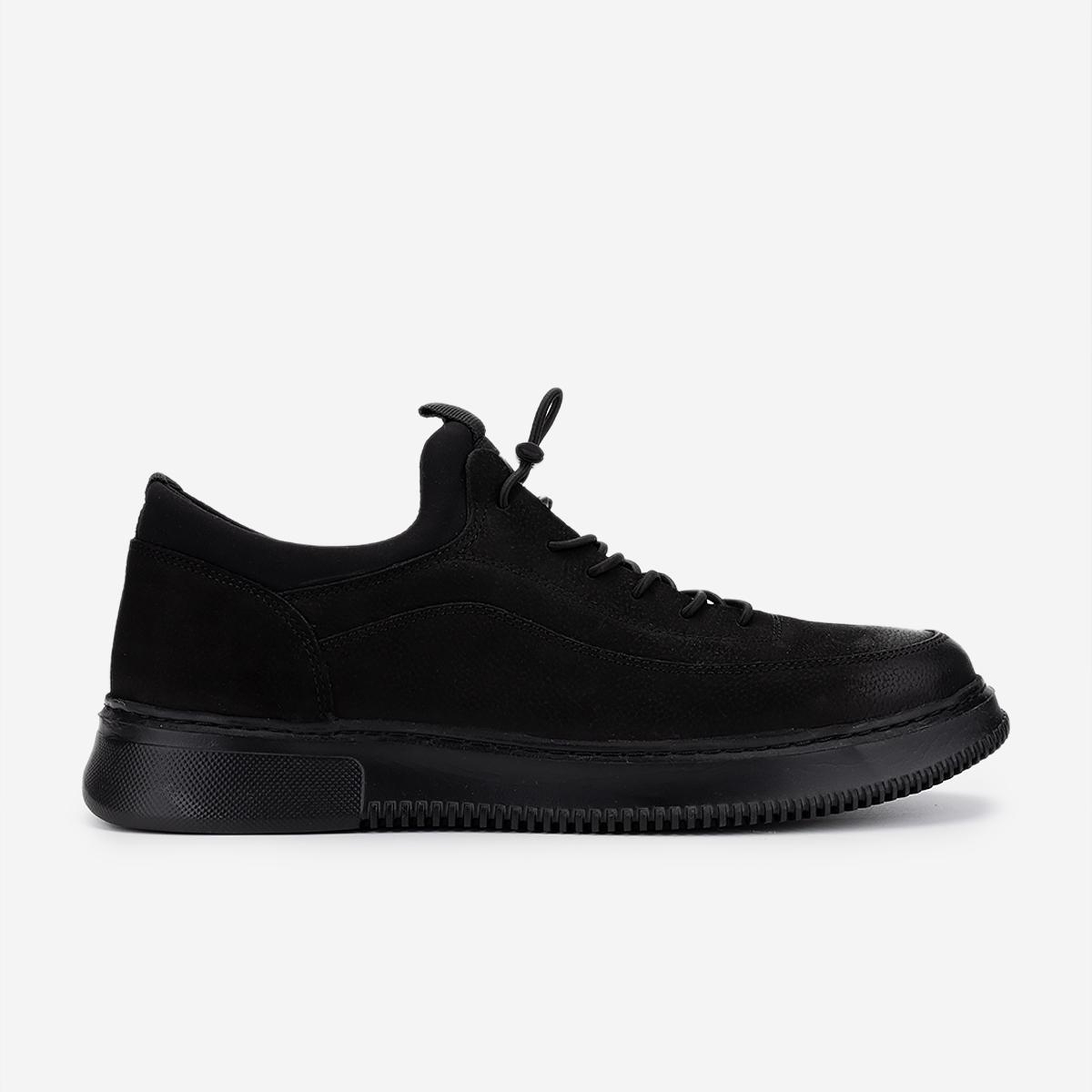 Valmenti Erkek Hakiki Deri Siyah Nubuk Sneakers & Spor Ayakkabı