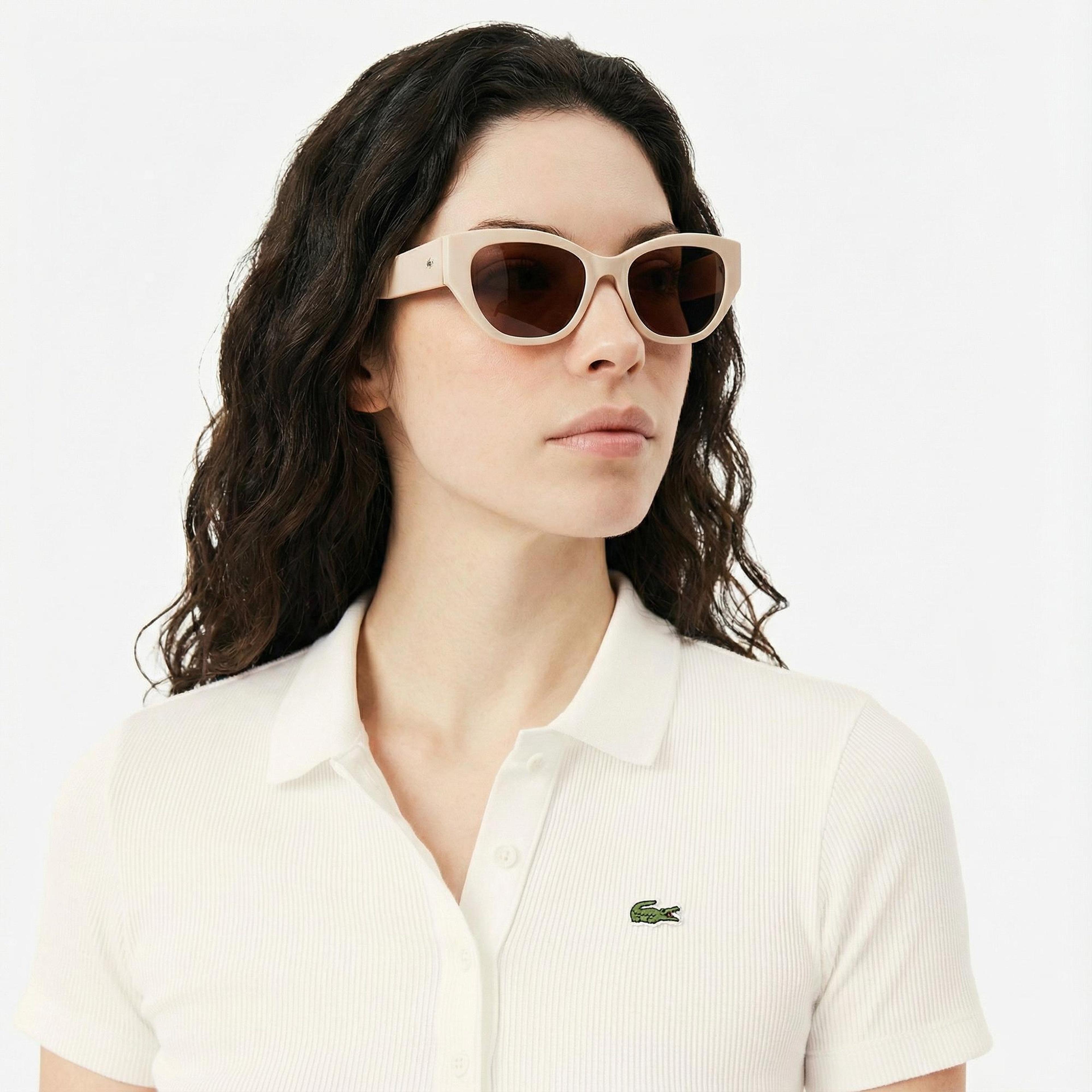 Lacoste L.12.D Kadın Slim Fit Beyaz Polo