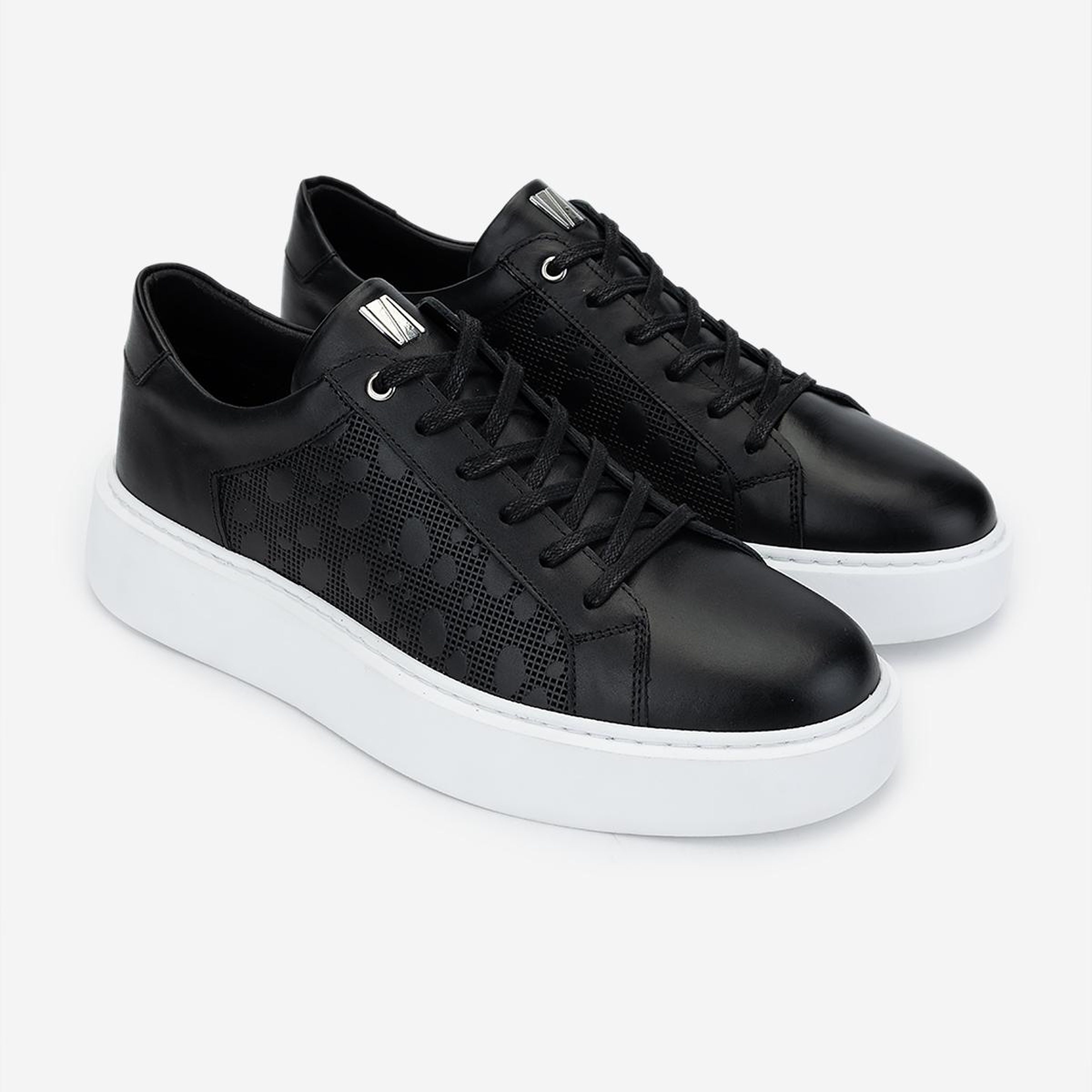 Valmenti Erkek Hakiki Deri Siyah Sneakers & Spor Ayakkabı