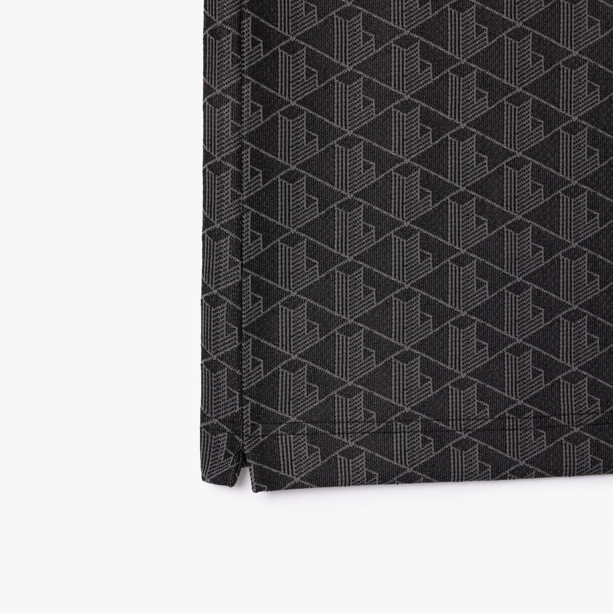 Lacoste Erkek Classic Fit Monogram Siyah Polo