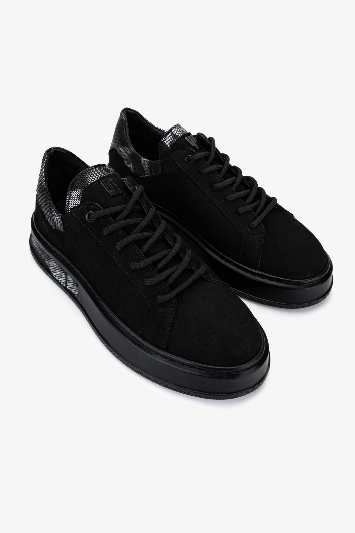 Valmenti Erkek Hakiki Deri Siyah Sneakers & Spor Ayakkabı