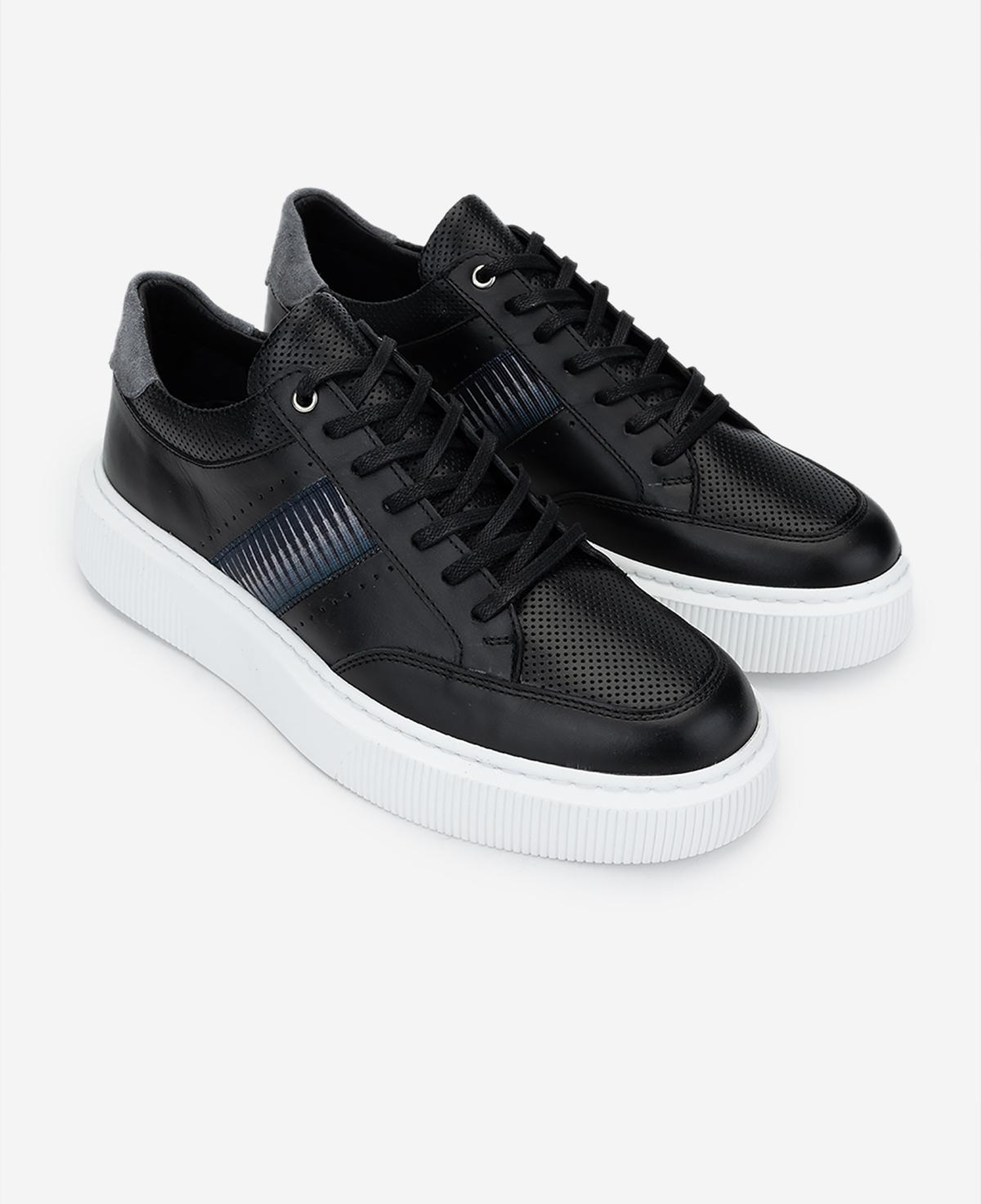 Valmenti Erkek Hakiki Deri Siyah Sneakers & Spor Ayakkabı