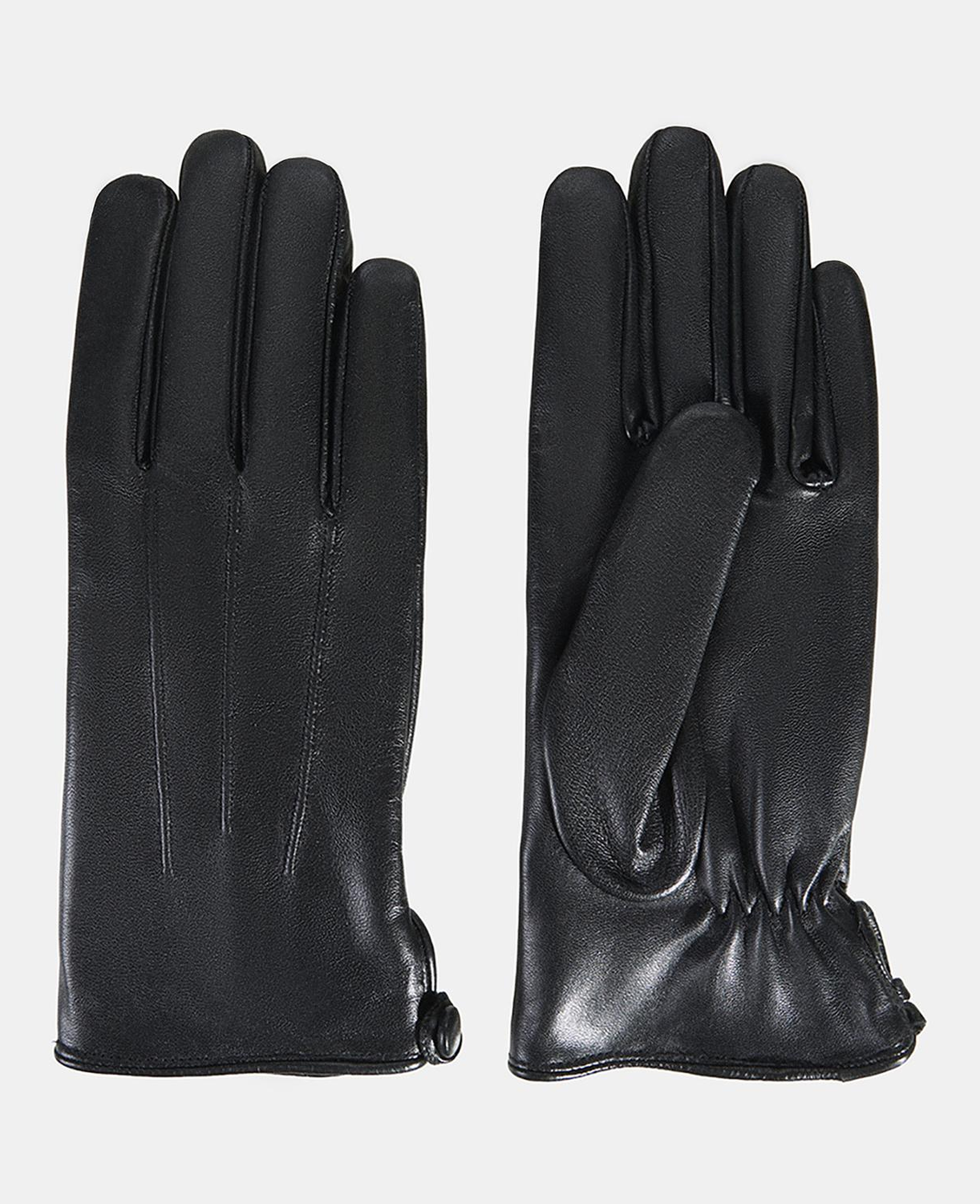 Siyah Kadın Deri Eldiven