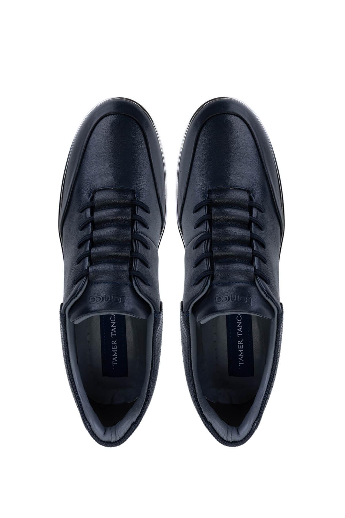 Tamer Tanca Erkek Hakiki Deri Lacivert Sneakers & Spor Ayakkabı