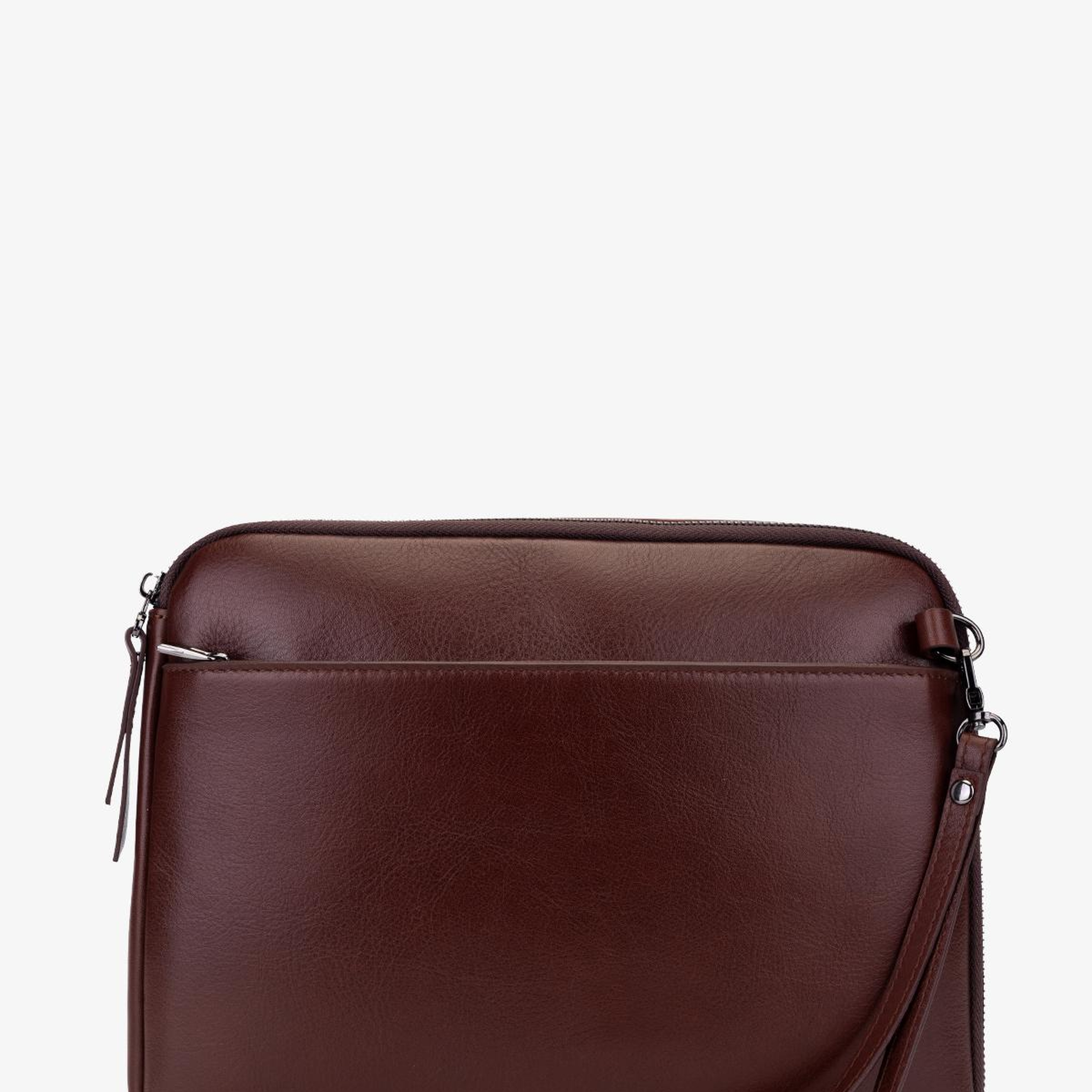 Valmenti Erkek Hakiki Deri Kahverengi El Çantası