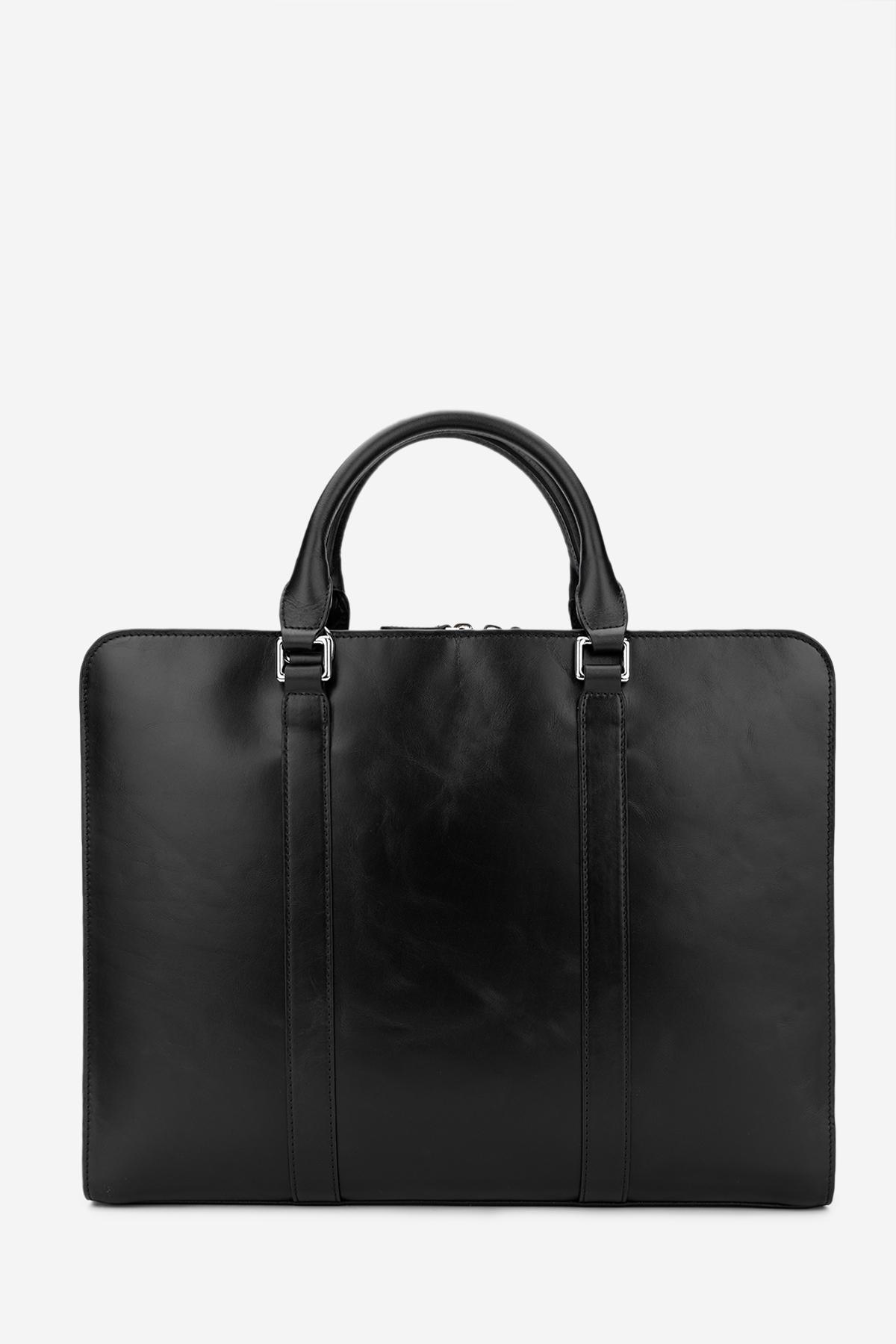 Valmenti Erkek Hakiki Deri Siyah Evrak Çantası