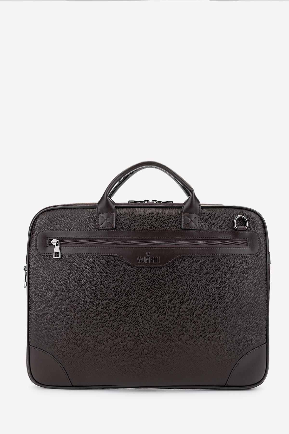 Valmenti Erkek Suni Deri Kahverengi Evrak Çantası