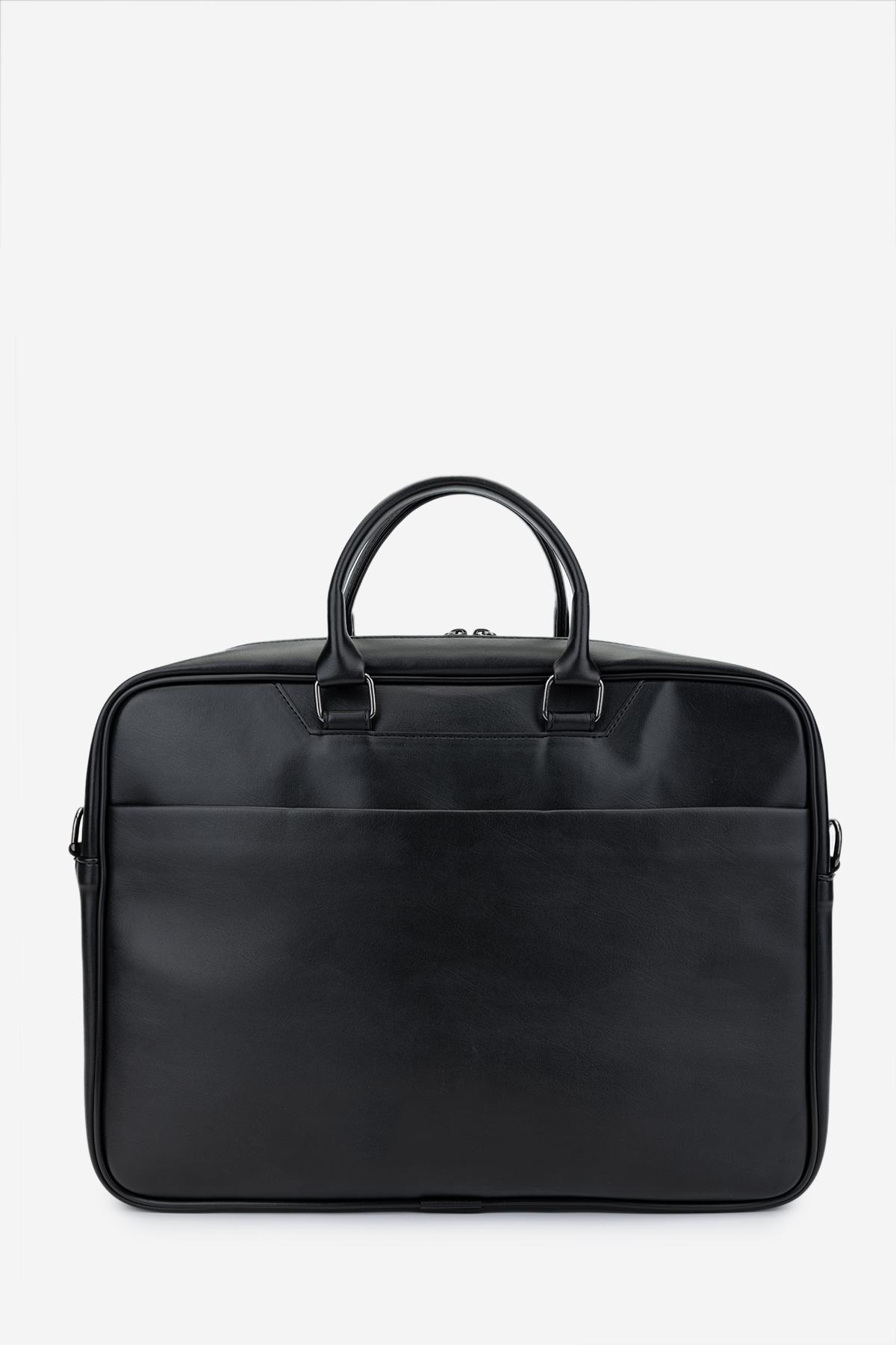 Valmenti Erkek Suni Deri Siyah Evrak Çantası