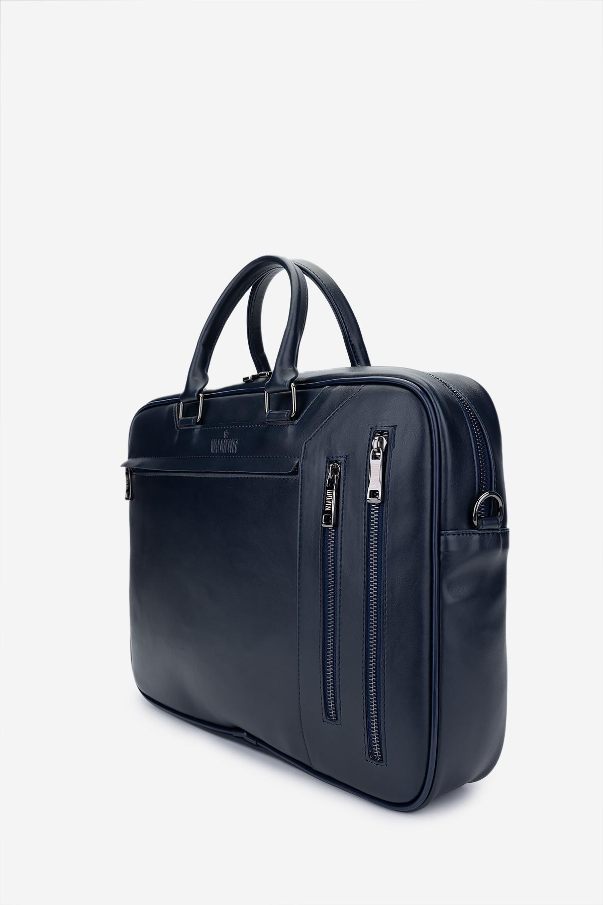 Valmenti Erkek Suni Deri Lacivert Evrak Çantası