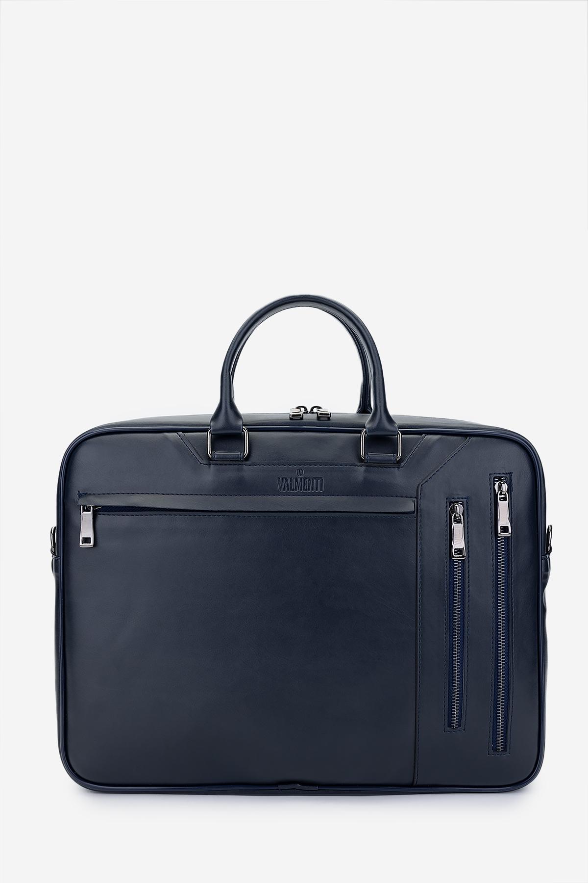 Valmenti Erkek Suni Deri Lacivert Evrak Çantası