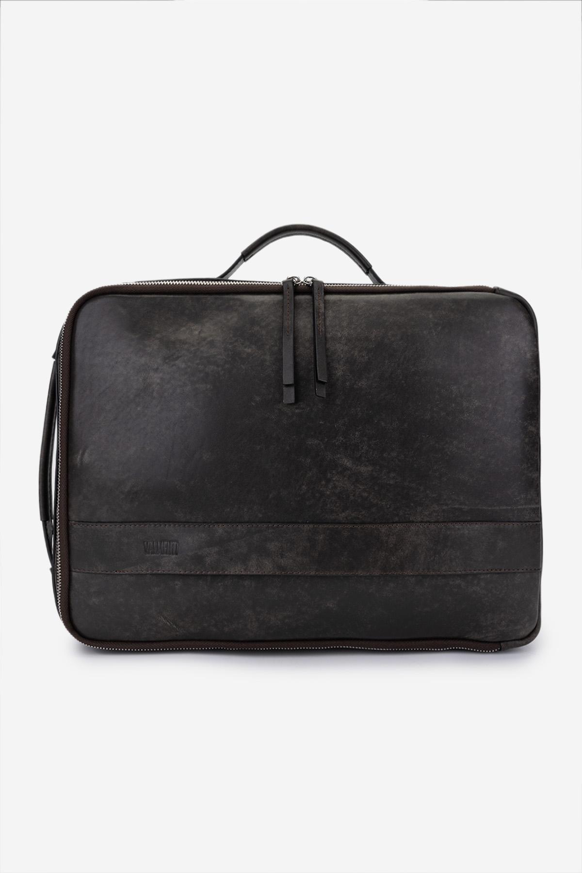 Valmenti Erkek Hakiki Deri Viski Eskitme Sırt & Evrak Çantası