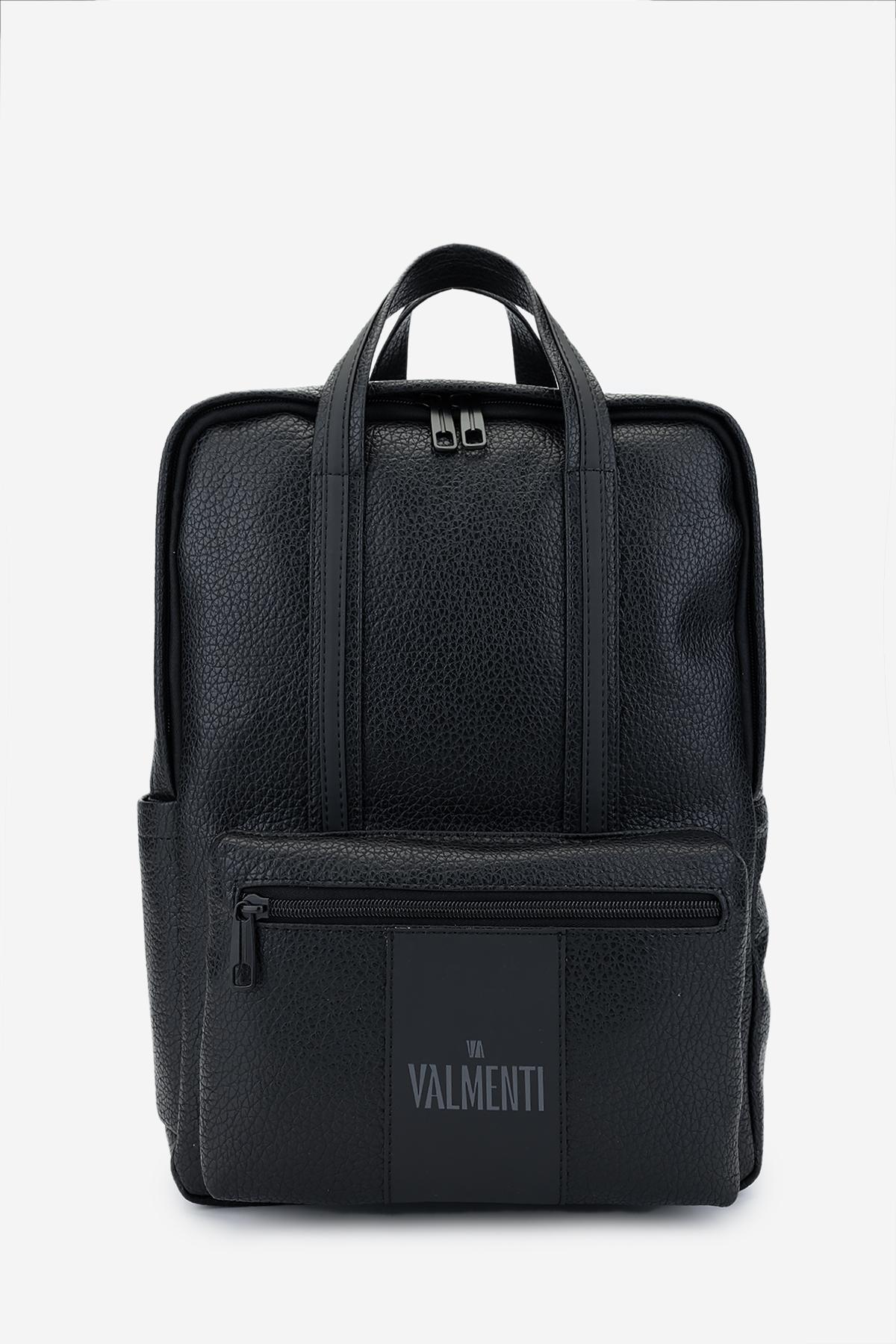 Valmenti Erkek Suni Deri Siyah Floter Sırt Çantası