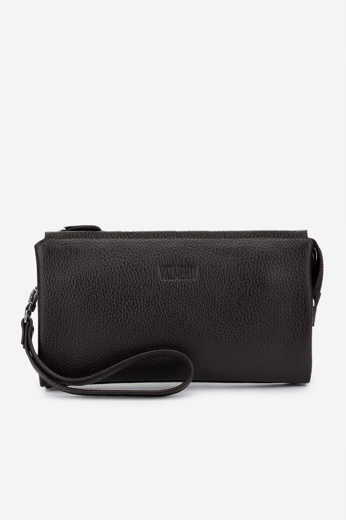 Valmenti Erkek Hakiki Deri Kahverengi El Çantası