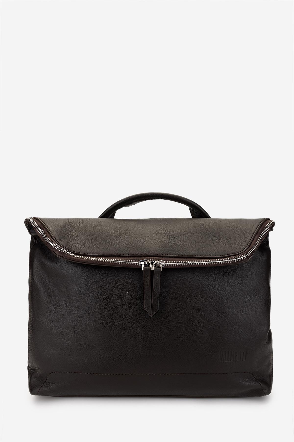 Valmenti Erkek Hakiki Deri Kahverengi Evrak Çantası