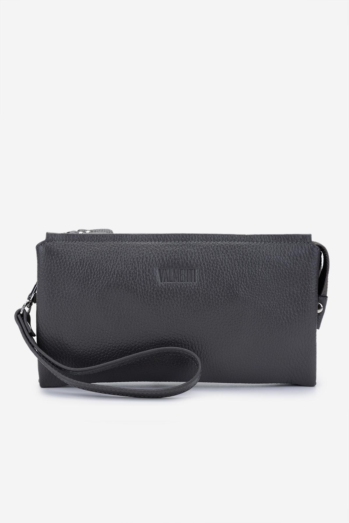 Valmenti Erkek Hakiki Deri Gri El Çantası