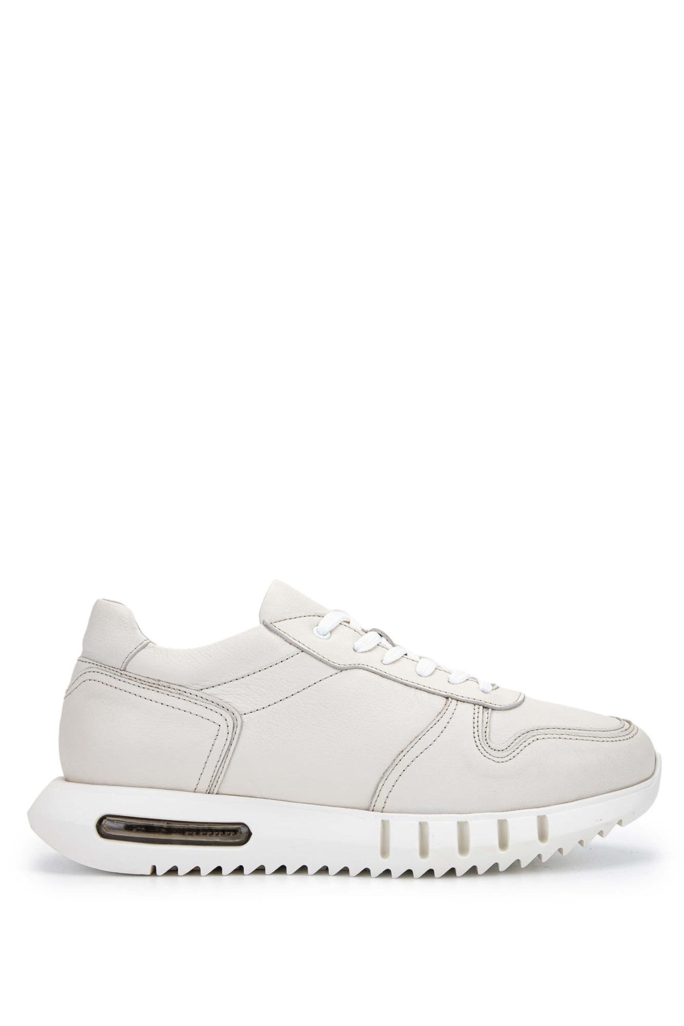 Tamer Tanca Erkek Hakiki Deri Kırık Beyaz Sneakers & Spor Ayakkabı