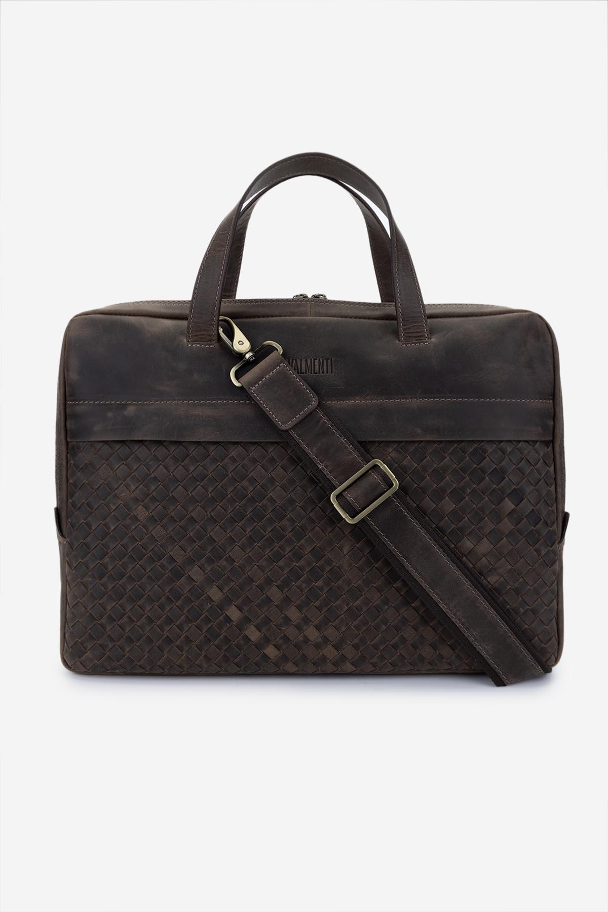 Valmenti Erkek Hakiki Deri Vizon Evrak Çantası