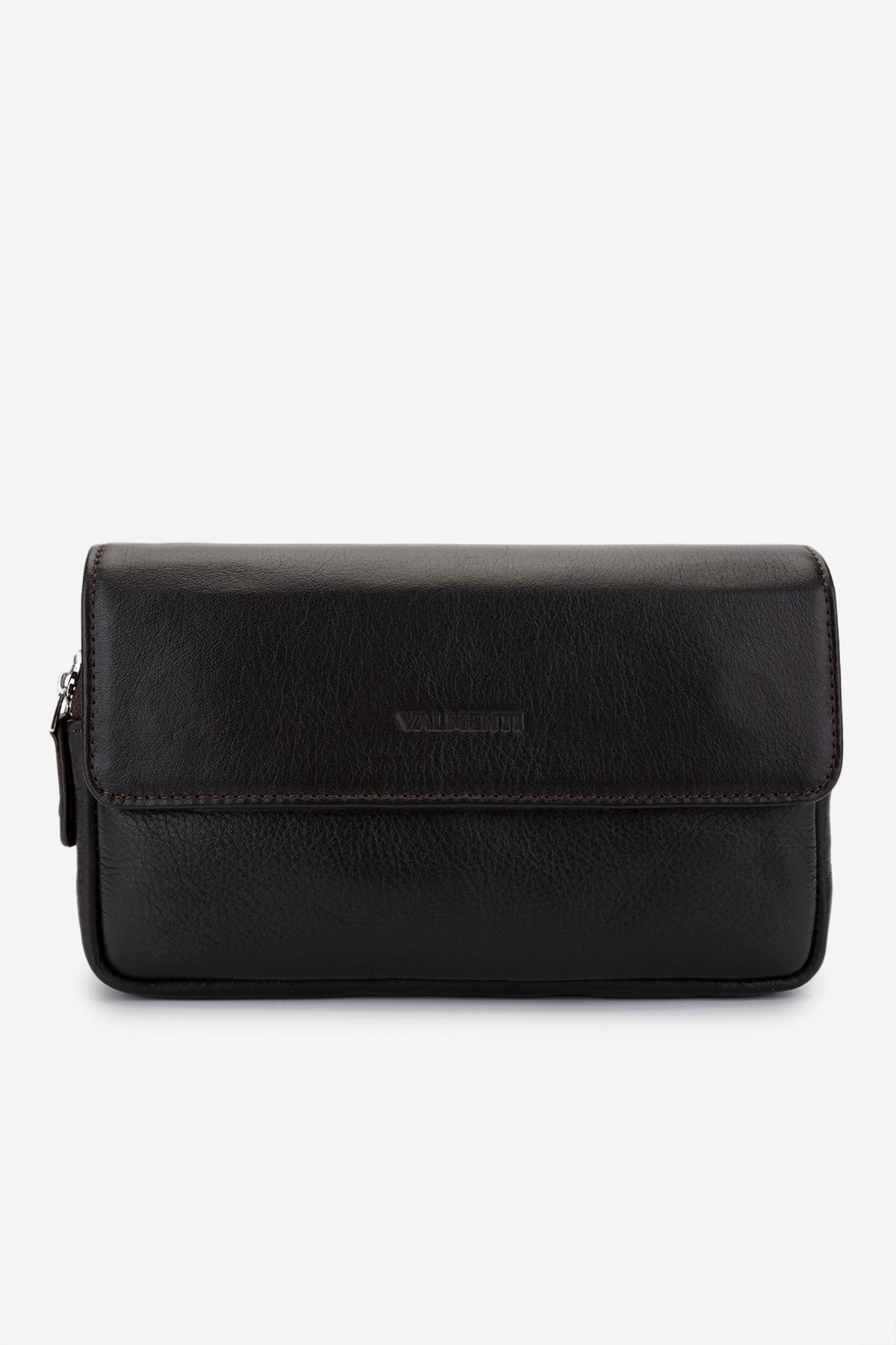 Valmenti Erkek Hakiki Deri Kahverengi El Çantası