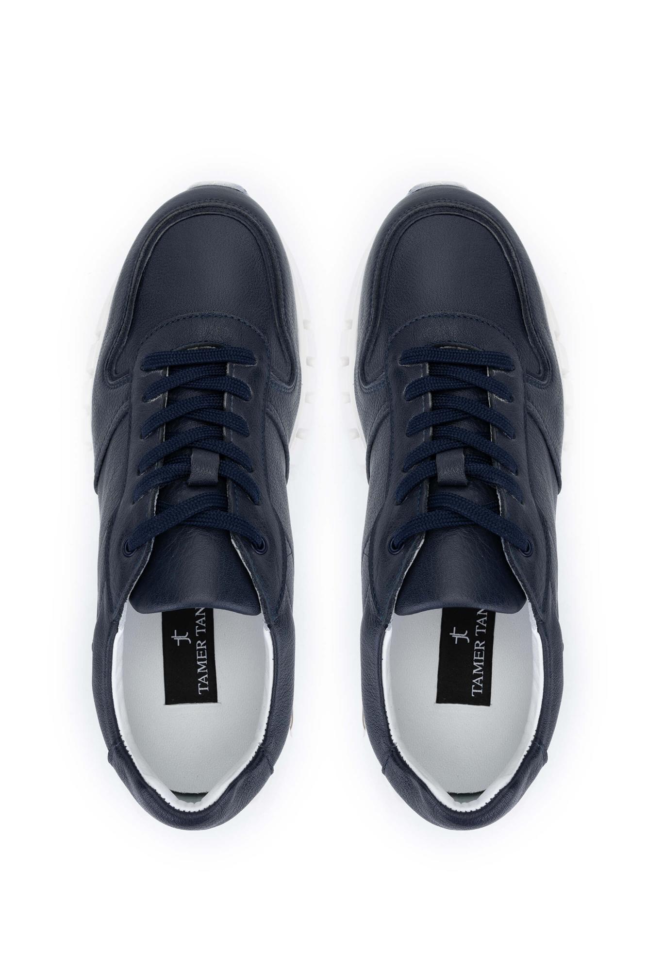Tamer Tanca Erkek Hakiki Deri Lacivert Sneakers & Spor Ayakkabı
